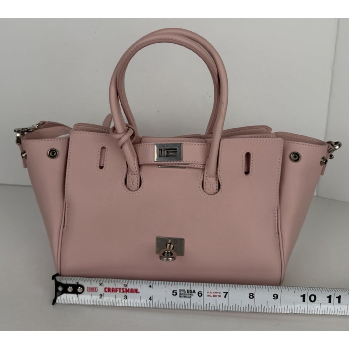 Balenciaga Bel Air Mini Bag in Pink Calfskin Leather Silver-Tone HW E6