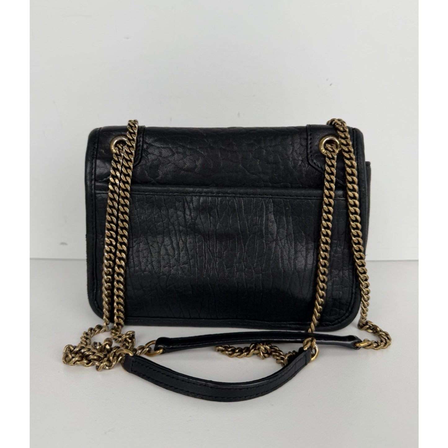 Saint Laurent Niki Mini Shoulder Bag in Black Crinkled Vintage Leather B-6
