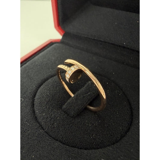 Cartier Juste Un Clou Small Model Ring in 18k Rose Gold with Diamonds Size 58