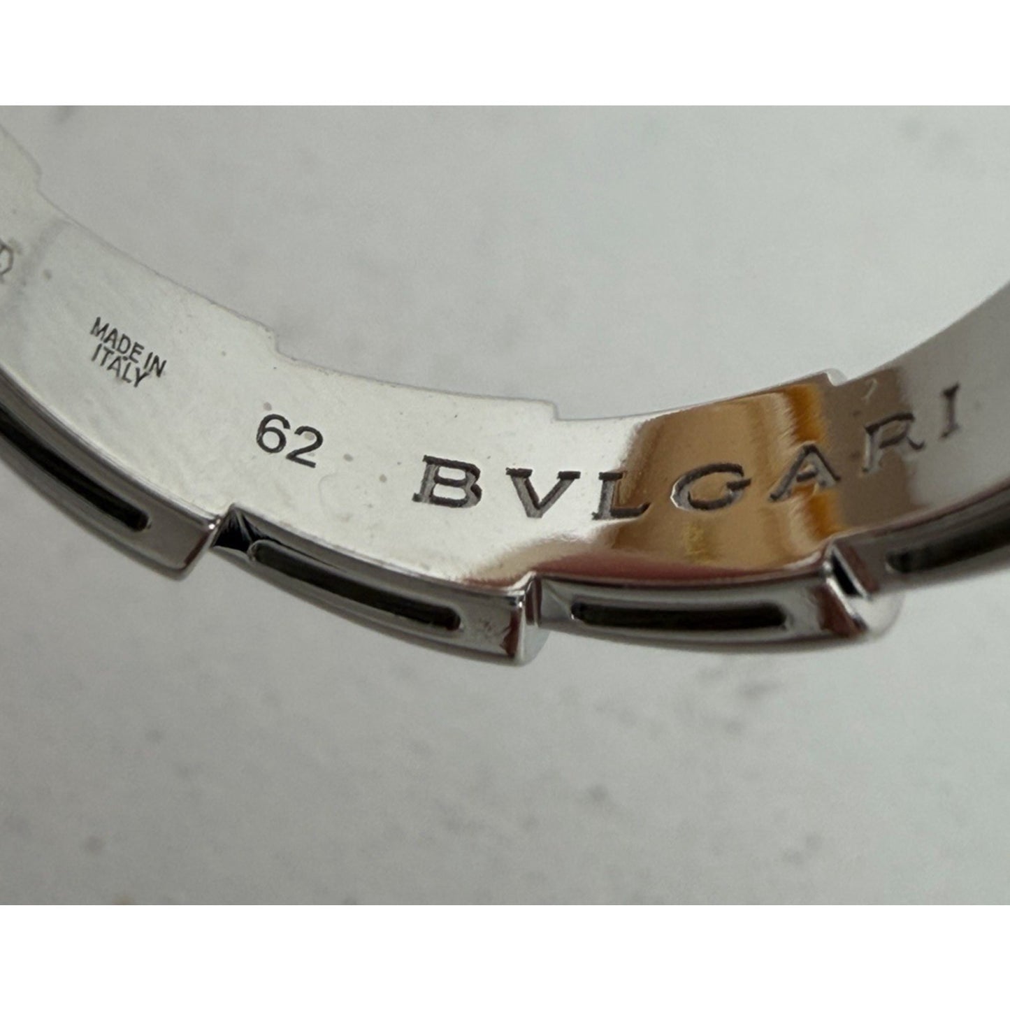 Bvlgari Serpenti Viper Band in 18k White Gold Size 62/US 10