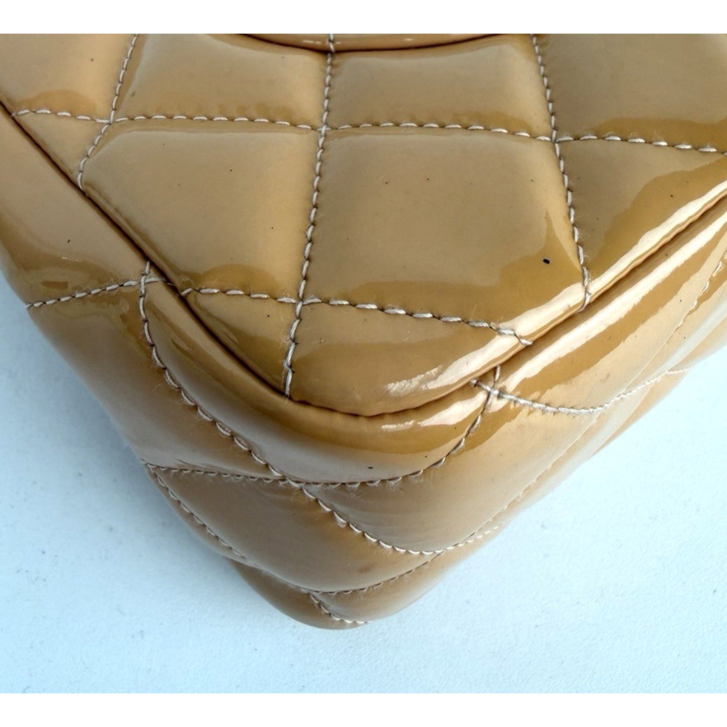 Chanel Classic Double Flap Jumbo Bag in Shiny Orange Patent Leather 2011 D1
