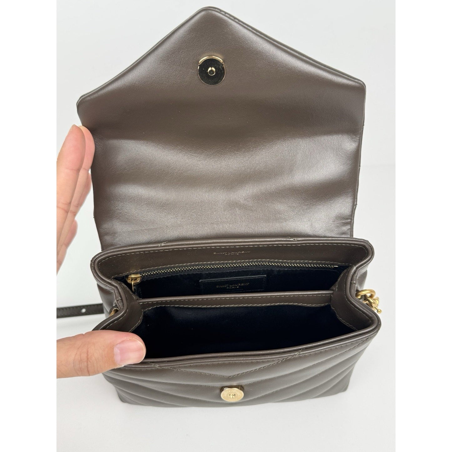 Saint Laurent Toy Loulou Y-Quilted Crossbody Bag Dark Green C-6