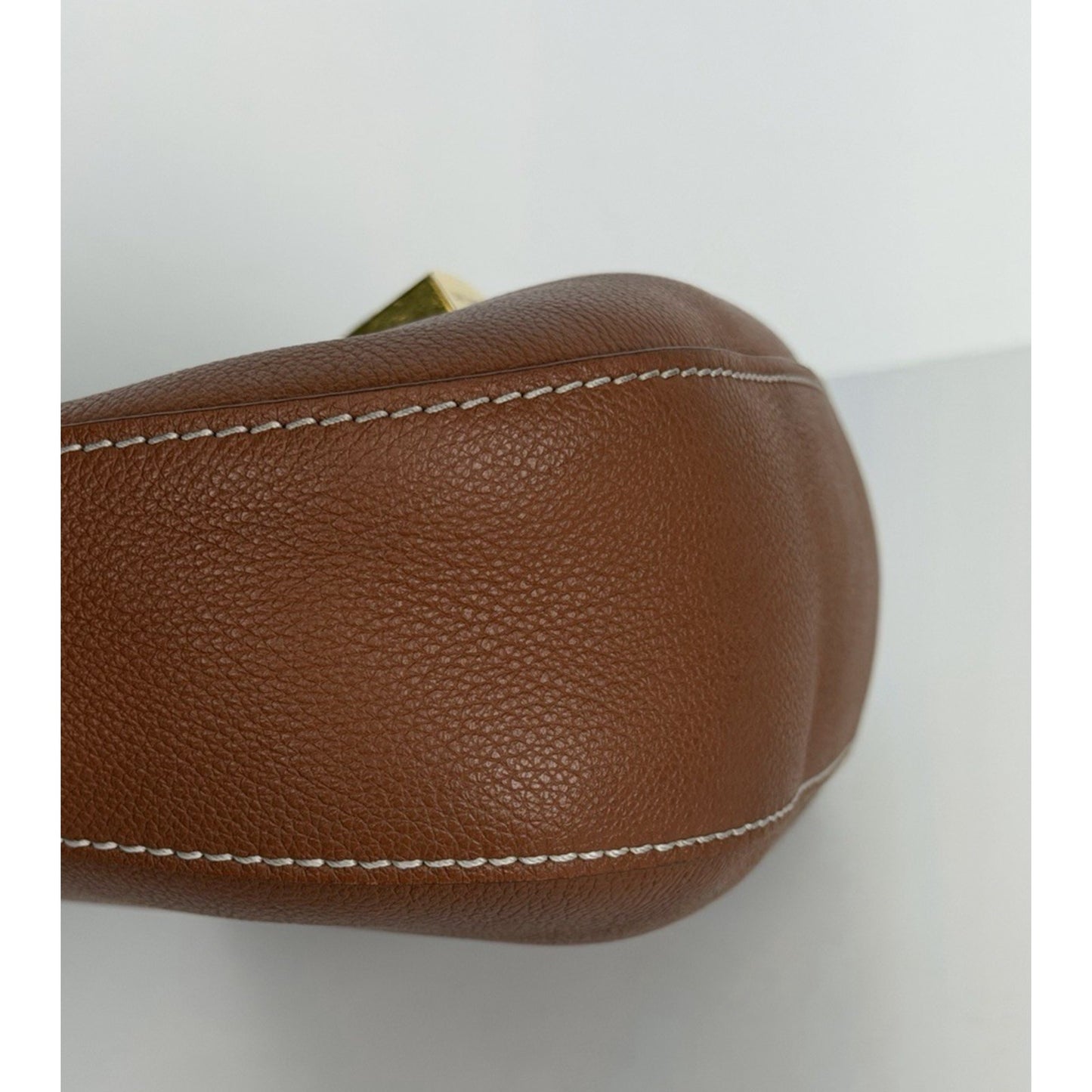Louis Vuitton Grained Calfskin Low Key Shoulder Bag in Cognac Brown Leather
