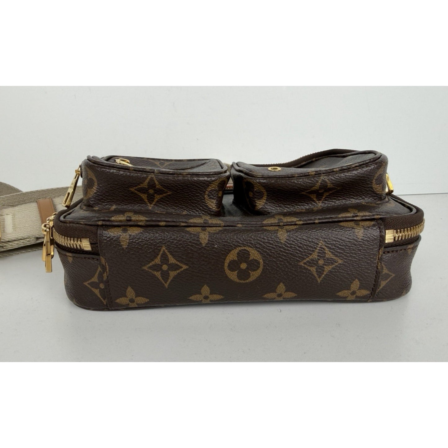 Louis Vuitton Utility Shoulder Bag in Brown LV Monogram Coated Canvas NFC E-1