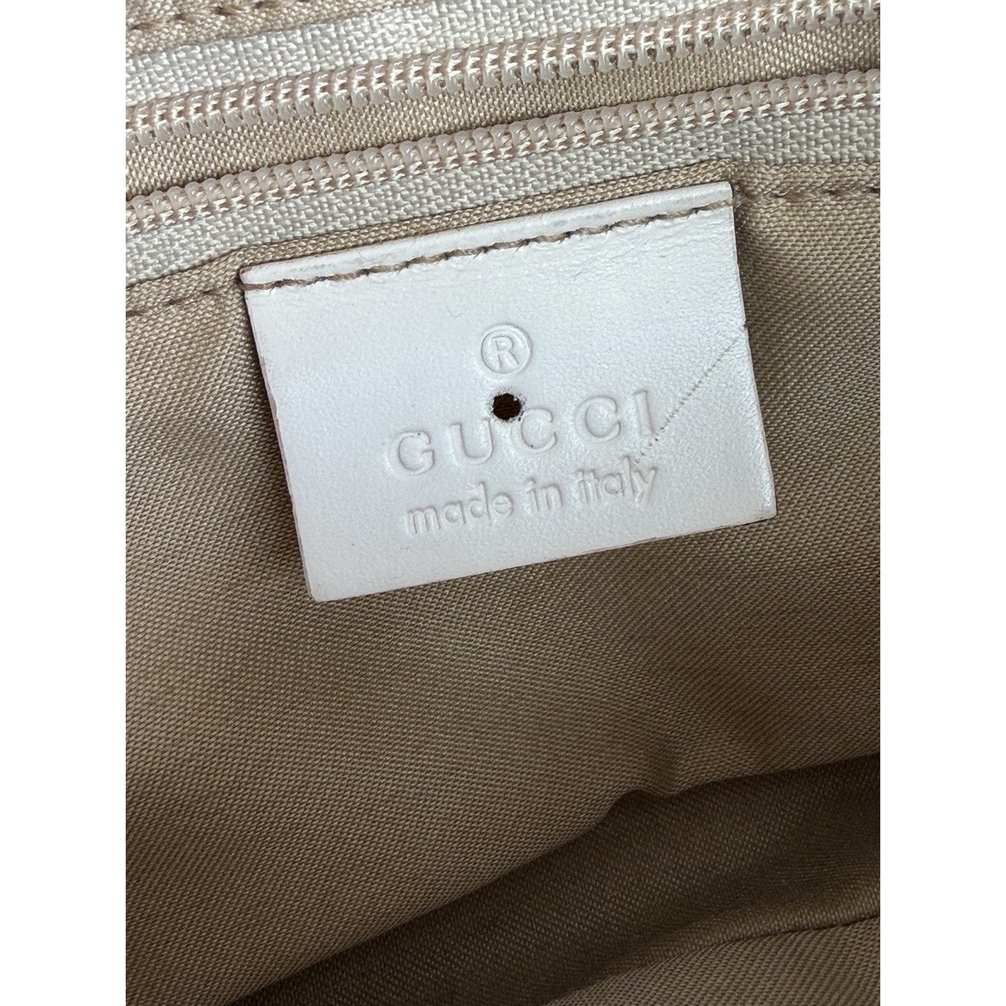 Gucci Mini Jackie O Shoulder Bag Neutral GG Monogram Canvas & Leather Trim S03