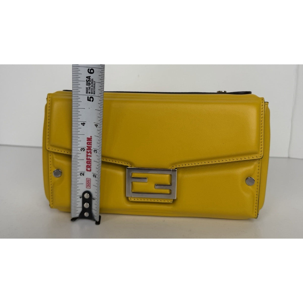 Fendi Baguette Soft Trunk Crossbody Bag in Yellow By Kim Jones S-10