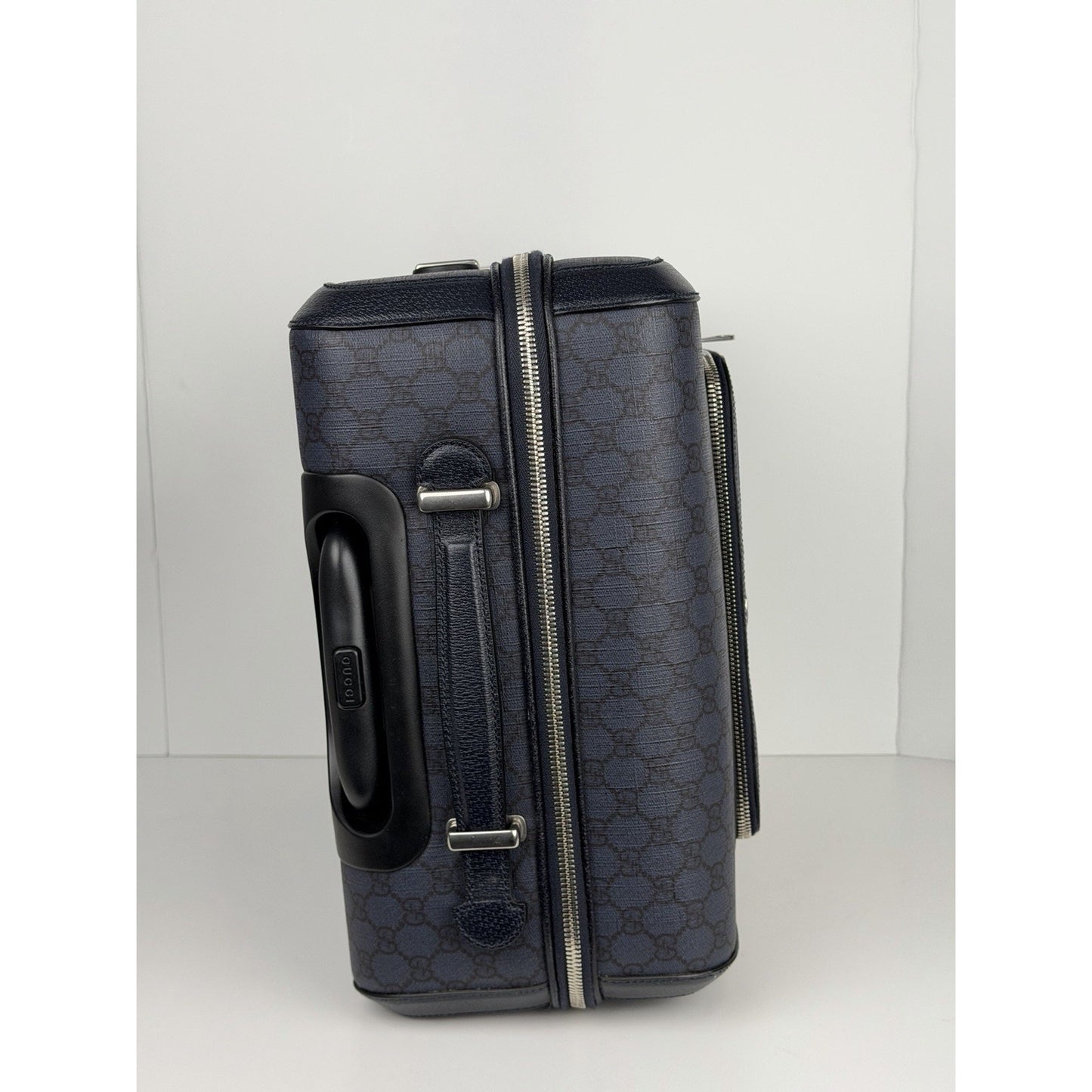 Gucci Ophidia GG Small Cabin Trolley in Blue/Black GG Supreme Coated Canvas