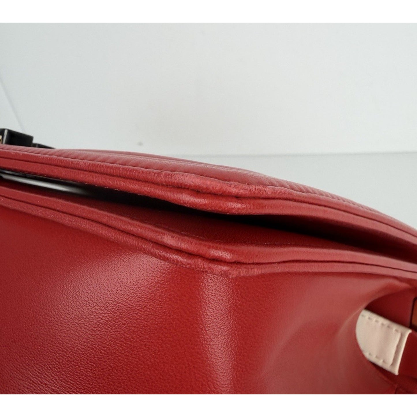 Chanel Cube Boy Flap Bag Medium in Red Embossed Lambskin Leather 2013-2014 B6