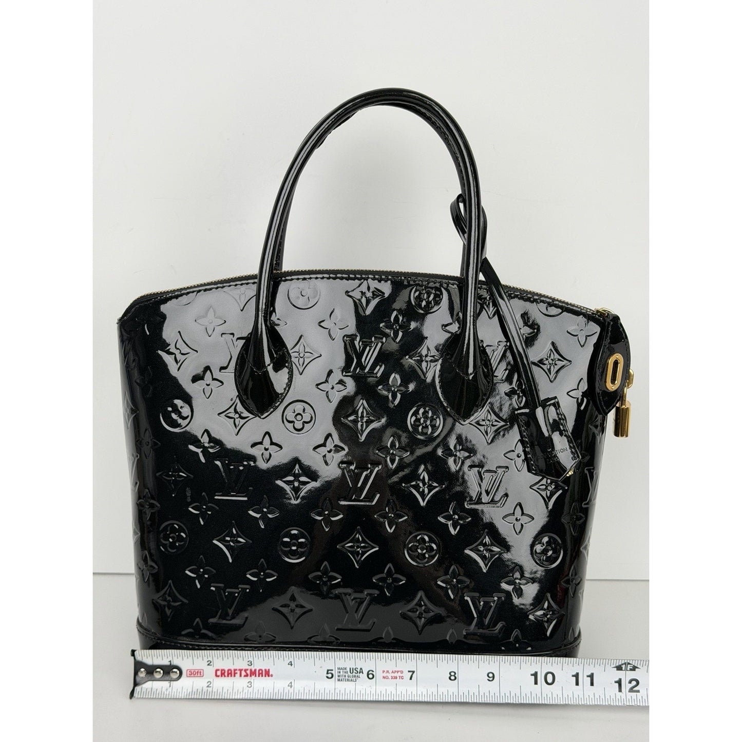 Louis Vuitton Monogram Vernis Lockit PM Handbag in Black Patent Leather 2014