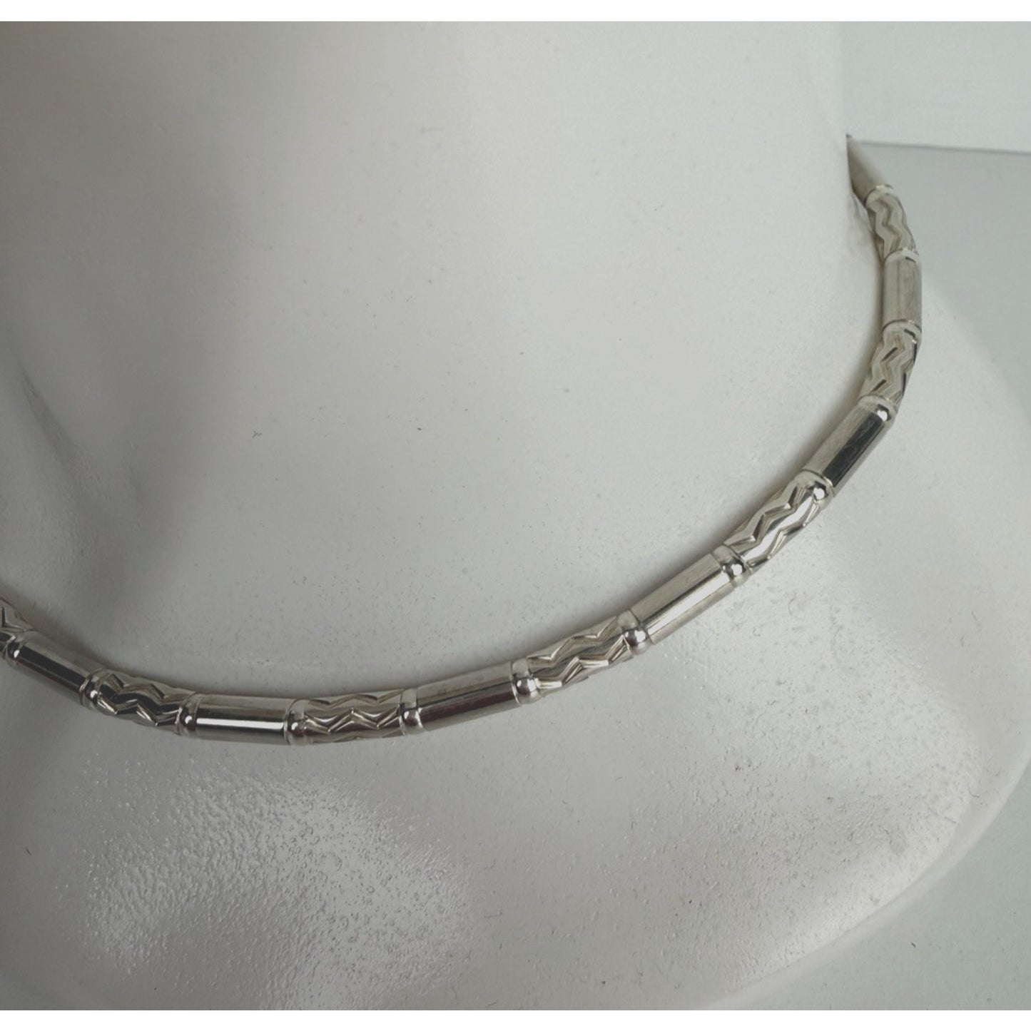 Tiffany & Co Aztec Zigzag Collar Necklace Sterling Silver 925 16 In