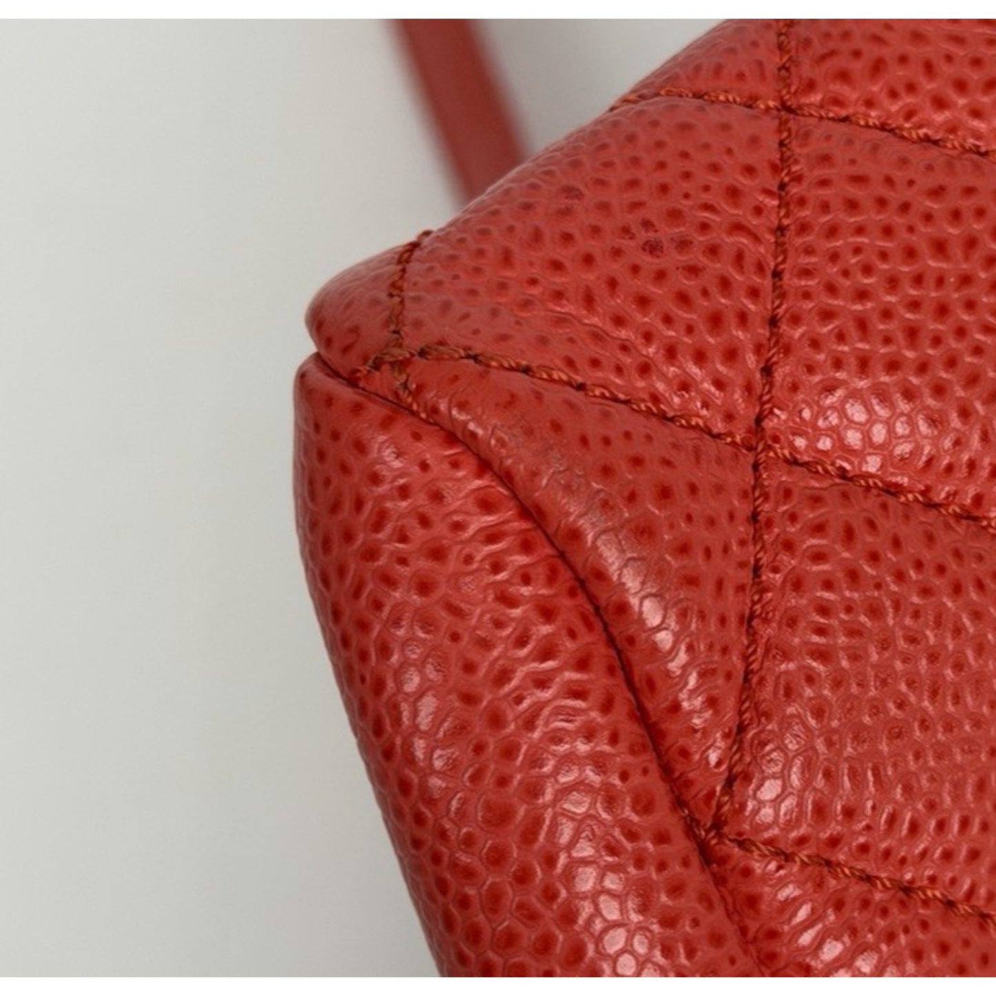 Chanel Medium Just Mademoiselle Bowling Bag in Red Caviar Leather F1