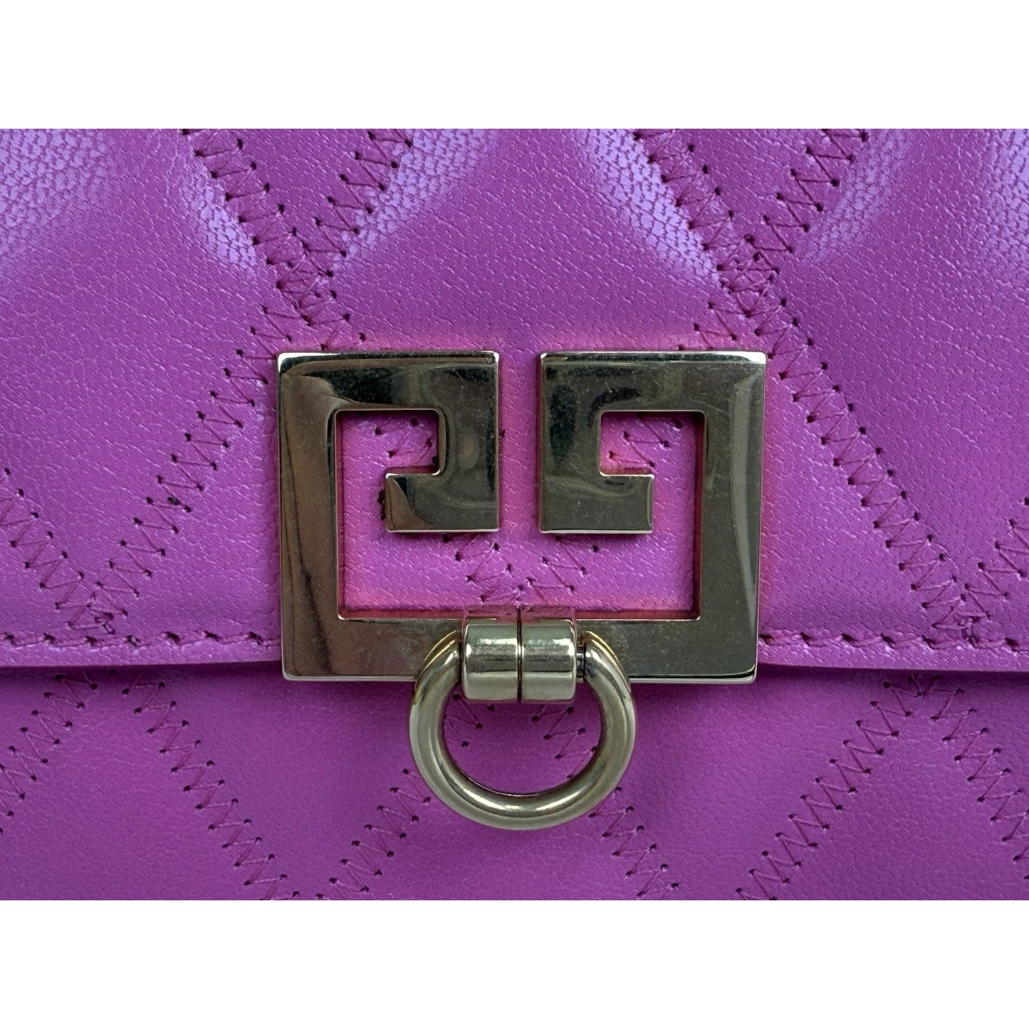 Givenchy Quilted Goatskin GV3 Mini Pocket Convertible Bag Pink w Gold Hardware