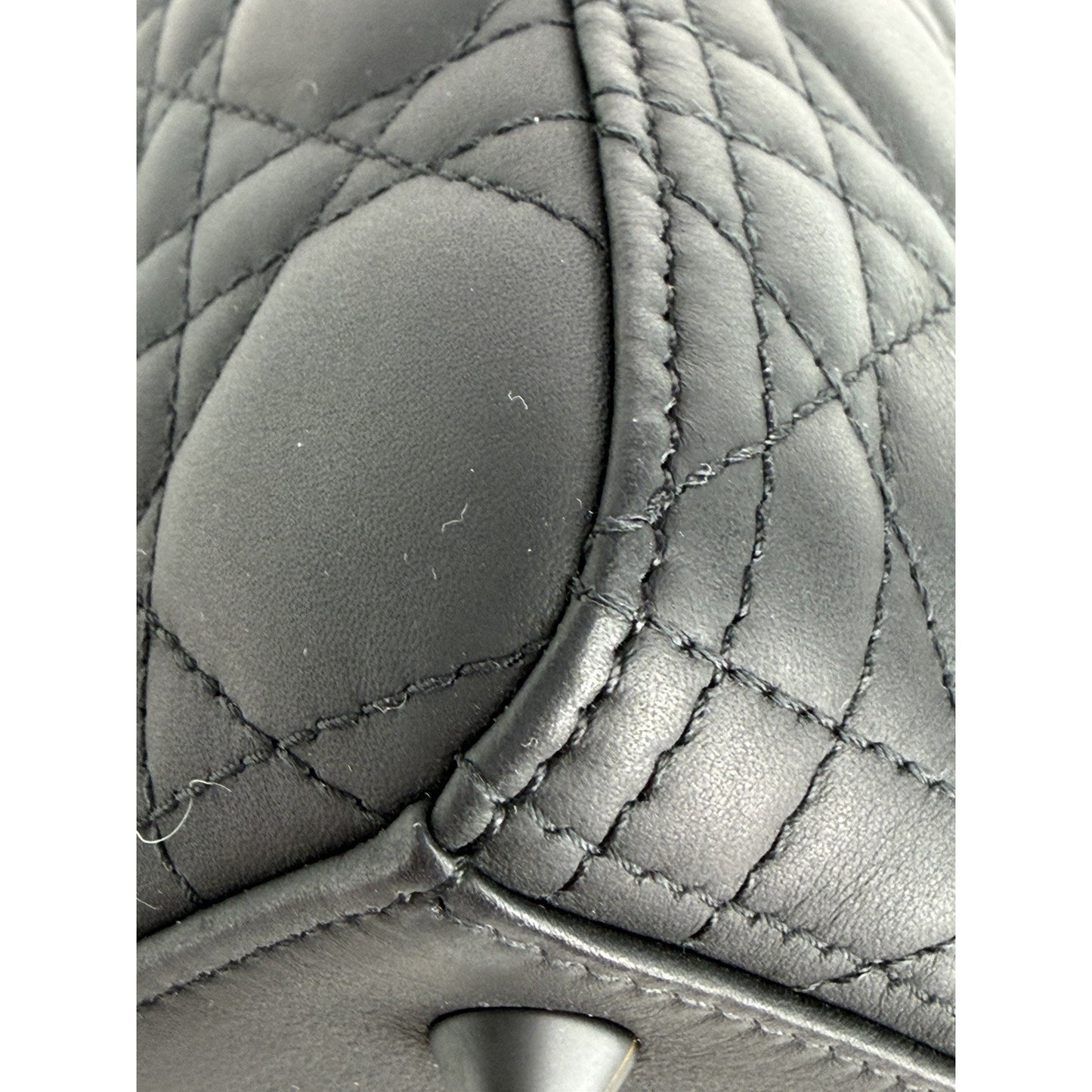 Christian Dior Ultra Matte Lady Dior Bag Large in Black Cannage Leather 2019 S