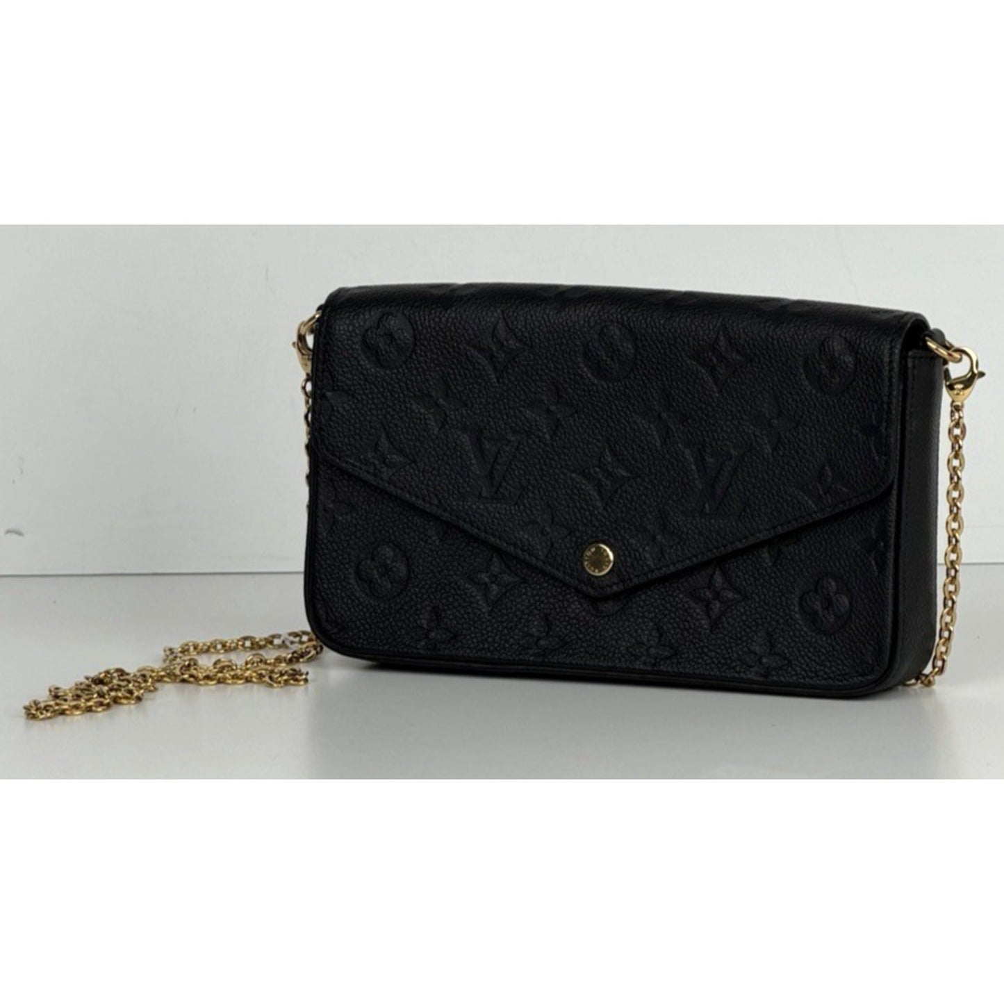 Louis Vuitton Pochette Felicie Wallet Bag in Black Monogram Empreinte NFC S11