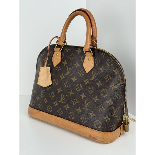 Louis Vuitton Damier Ebene Checkered Alma BB Women's Top Handle Bag