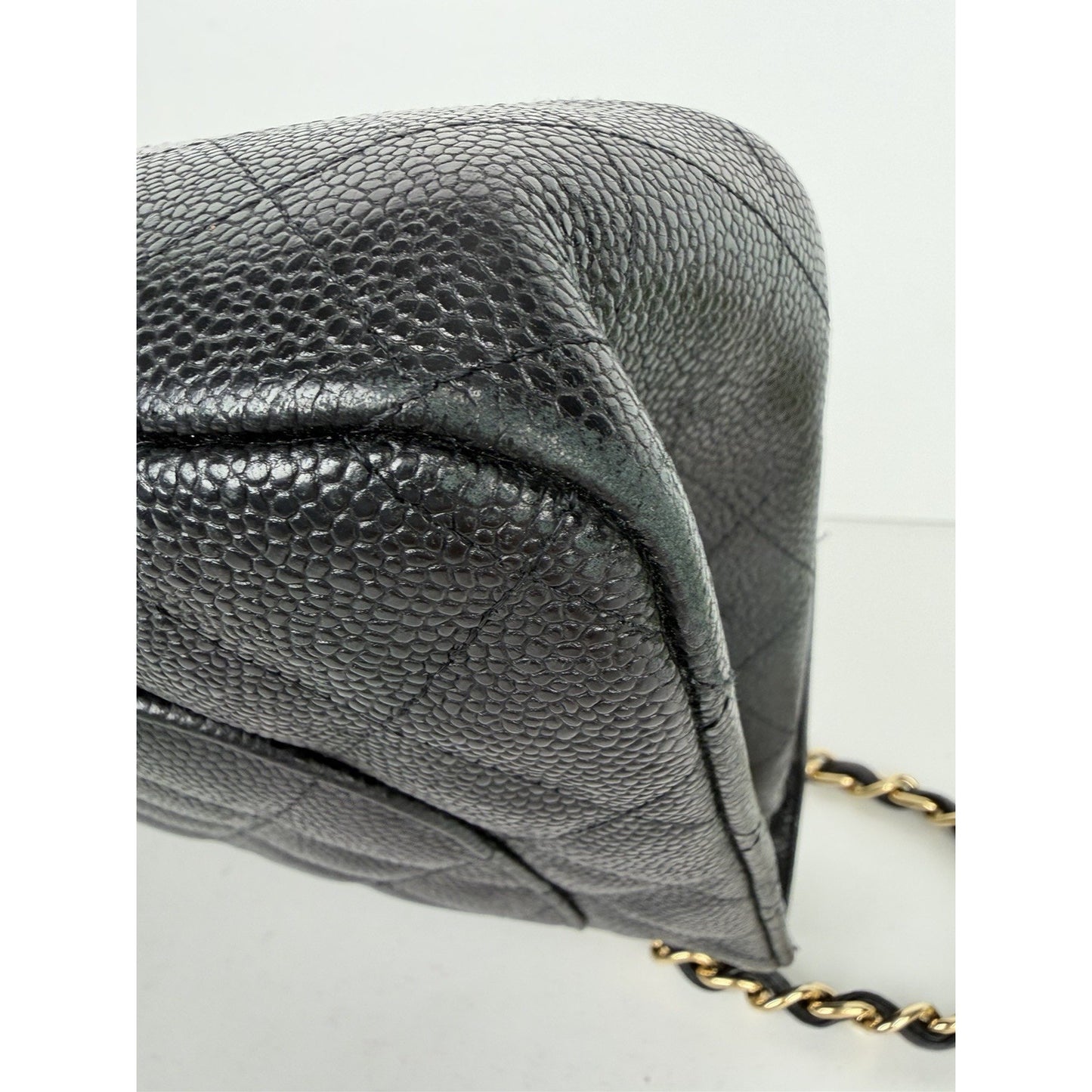 Chanel Classic Caviar Jumbo Double Flap Bag in Black Leather 2009-2010 U1