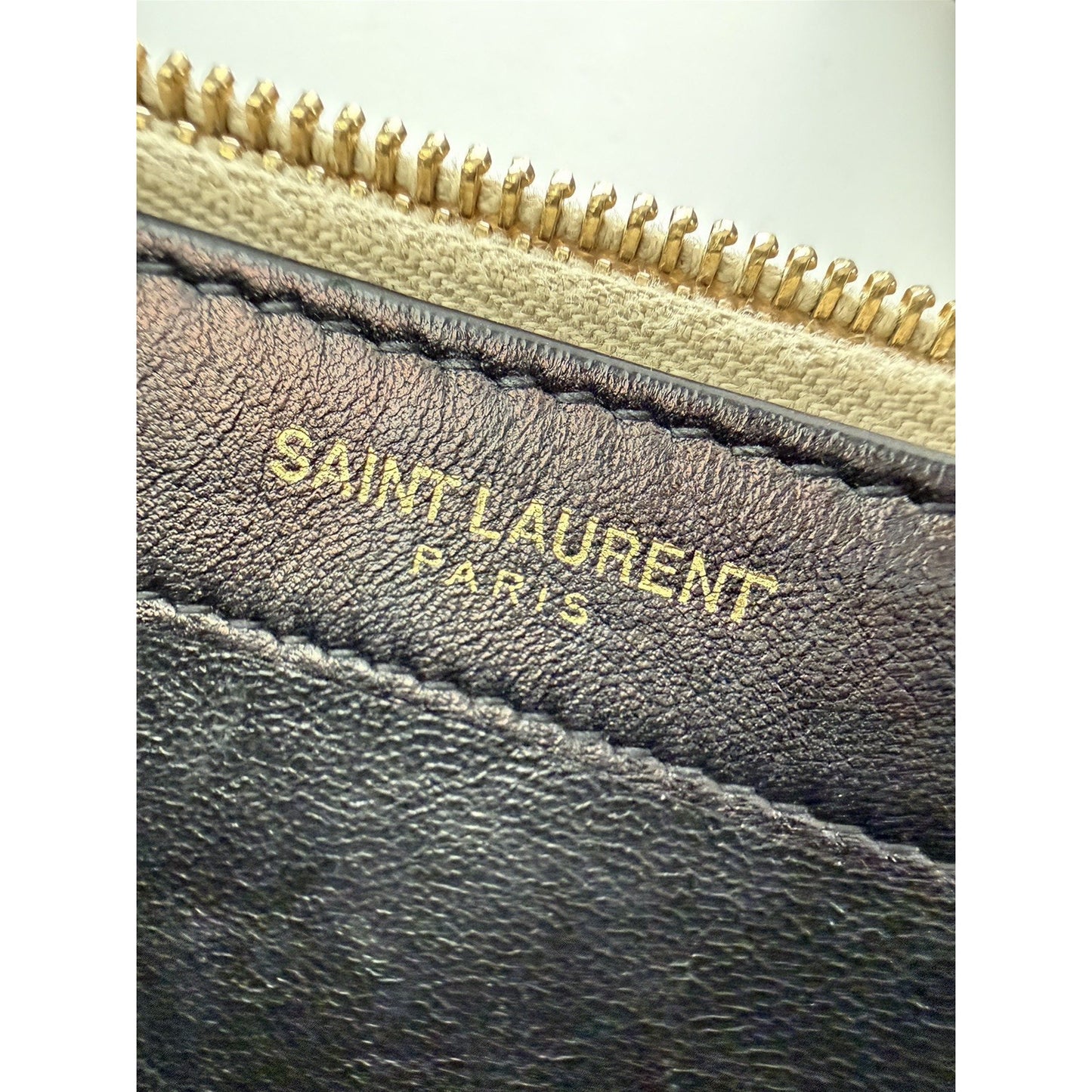 Saint Laurent Kate Small Tassel Wallet on Chain Bag in Gold Metallic Leather S06