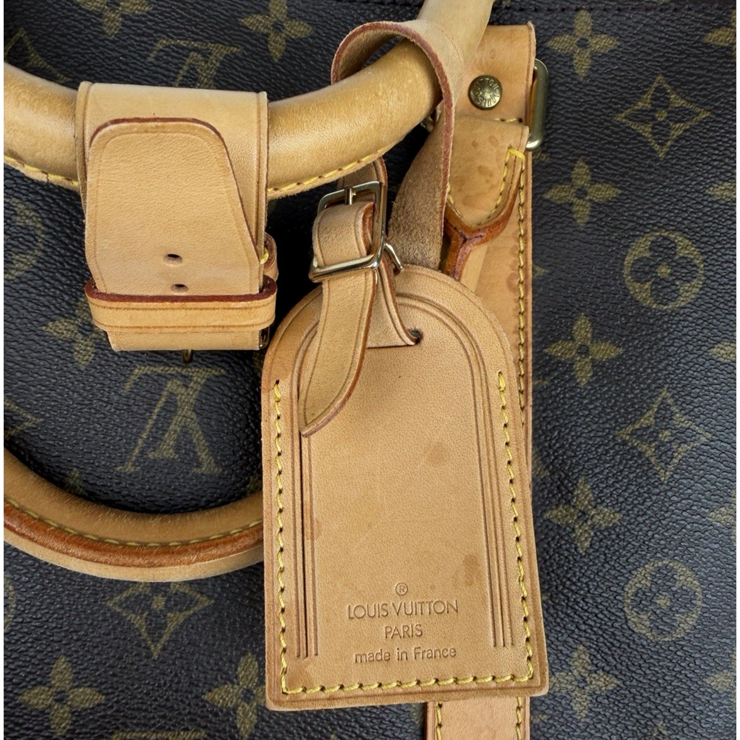 Louis Vuitton Keepall 60 Bag Brown Coated Canvas Classic Monogram Patter 1997 S