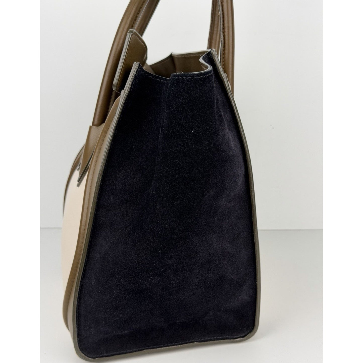 Celine Mini Luggage Tote Bag Cream Textured Calf Leather Tricolor 2014-2015 S