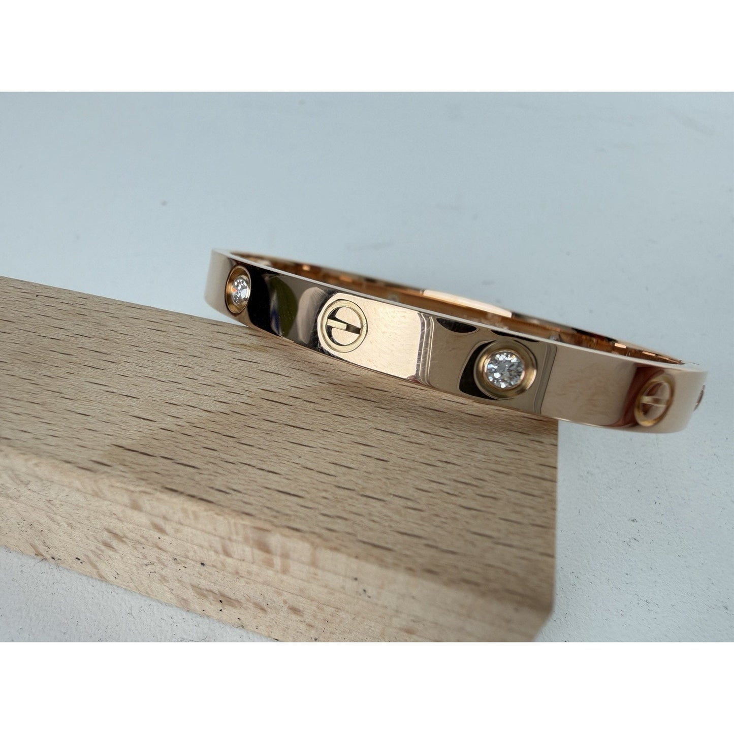 Cartier Love Bracelet in 18K Rose Gold with Diamonds Size 16