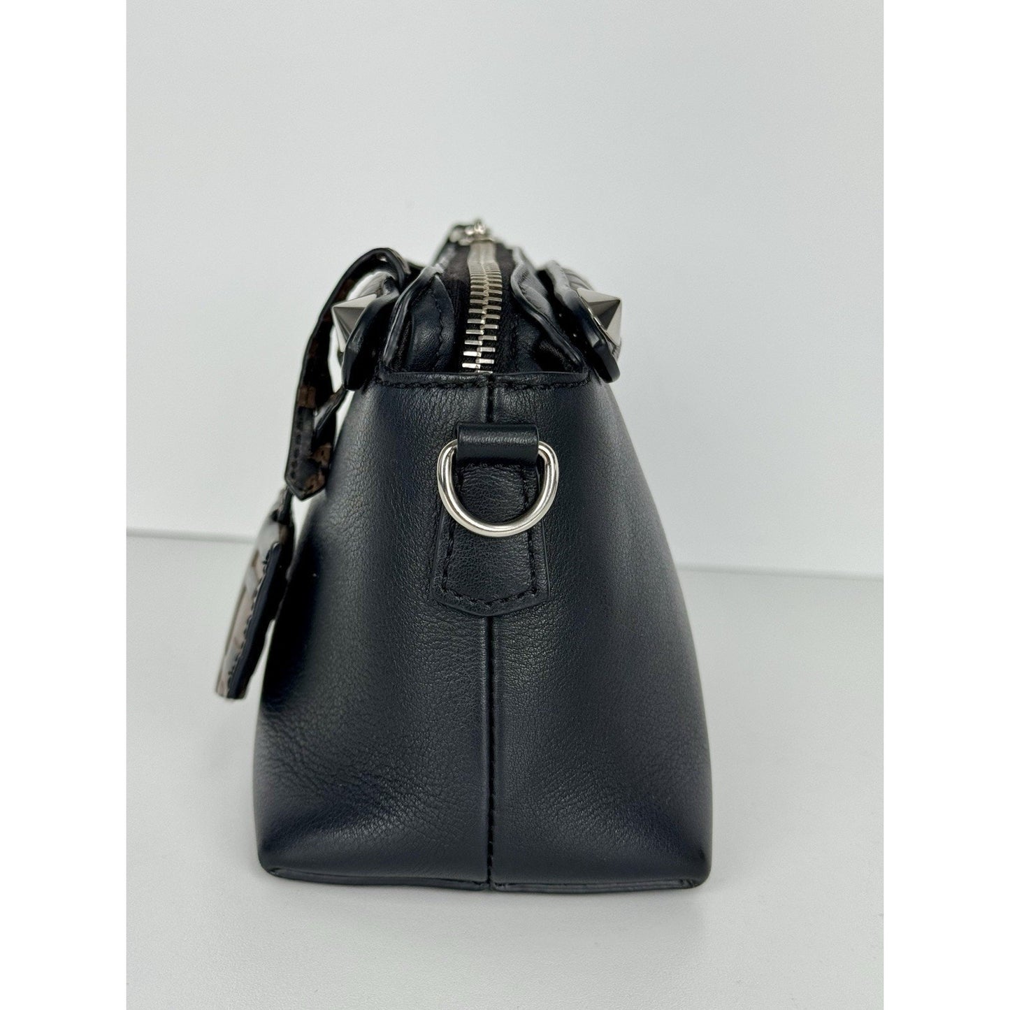 Fendi By The Way Mini Bag Black Leather Brown Trim B-1