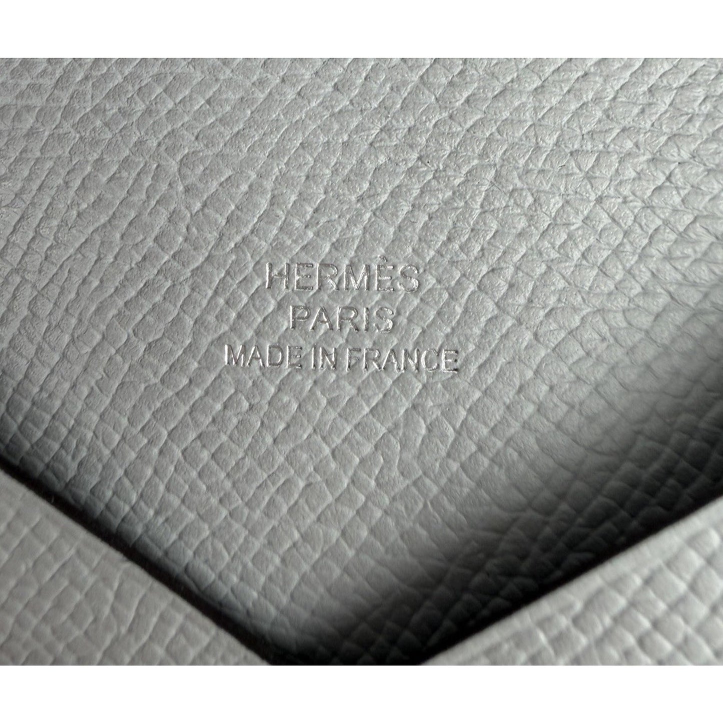 Hermes Calvi Duo Compact Card Holder in Grey Epsom Leather