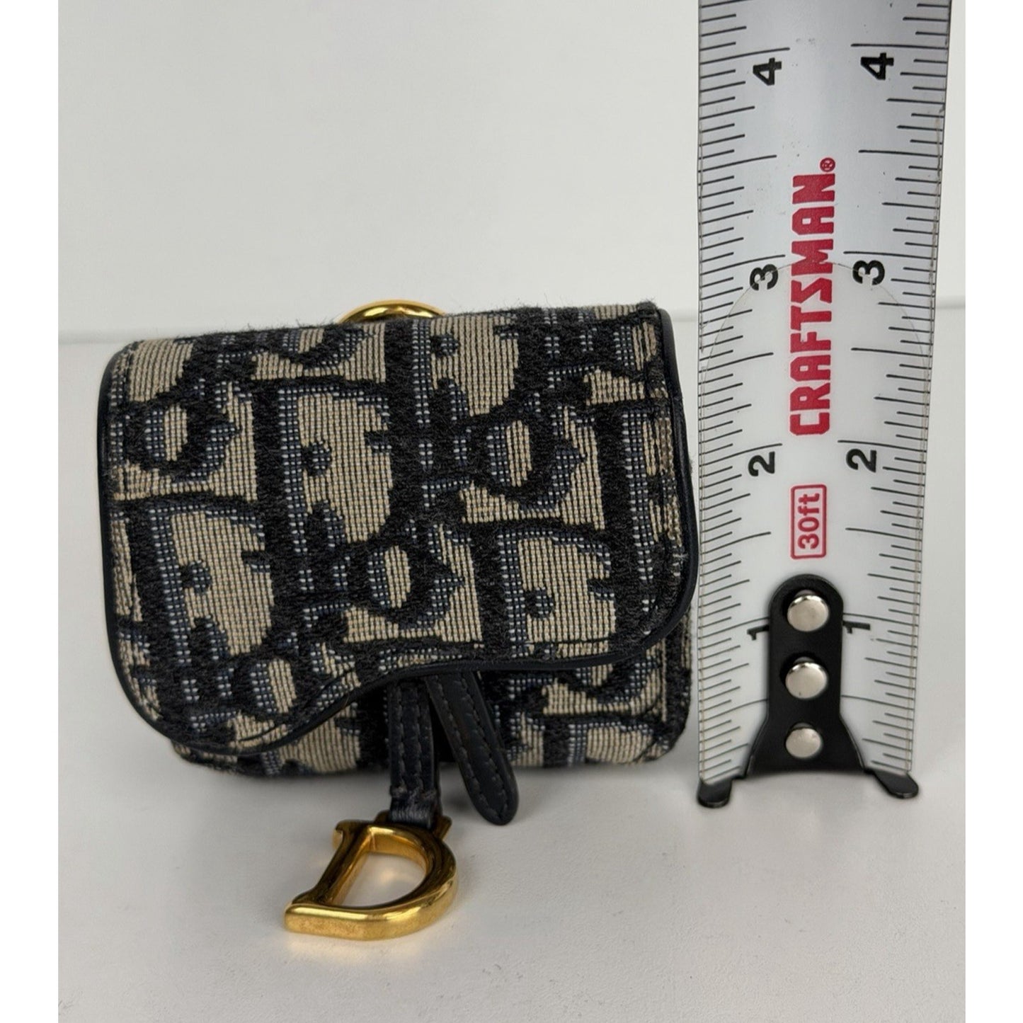 Christian Dior Saddle Airpods Pro Case in Blue Oblique Jacquard Canvas K1