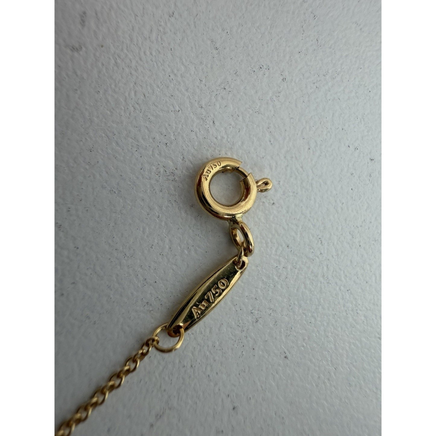 Tiffany & Co. Elsa Peretti 18k Yellow Gold & Diamond Pendant Necklace 16 In