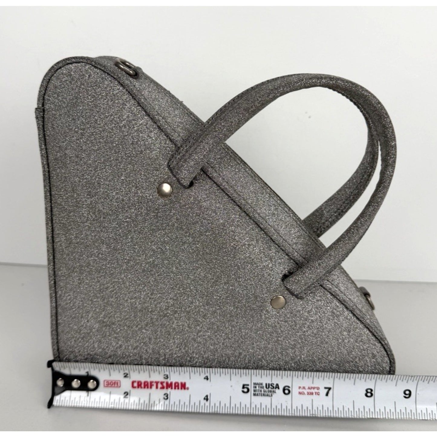 Balenciaga Triangle Duffle XS Bag in Silver Glitter Silver HW S09
