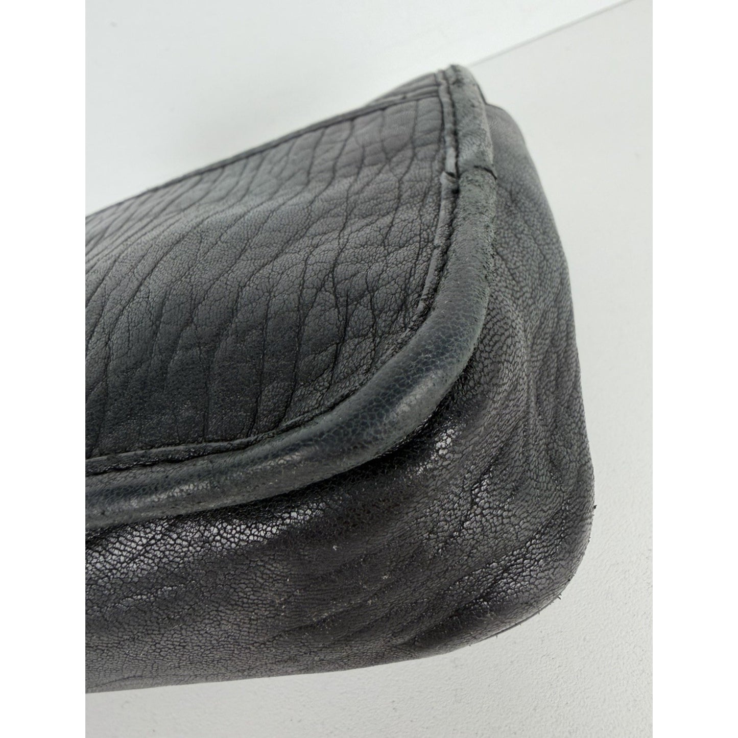 Saint Laurent Niki Mini Shoulder Bag in Black Crinkled Vintage Leather B-6
