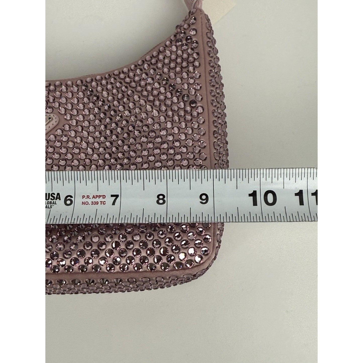 Prada Pink Crystal 2000 Re-Edition Hobo Handbag Satin Finish