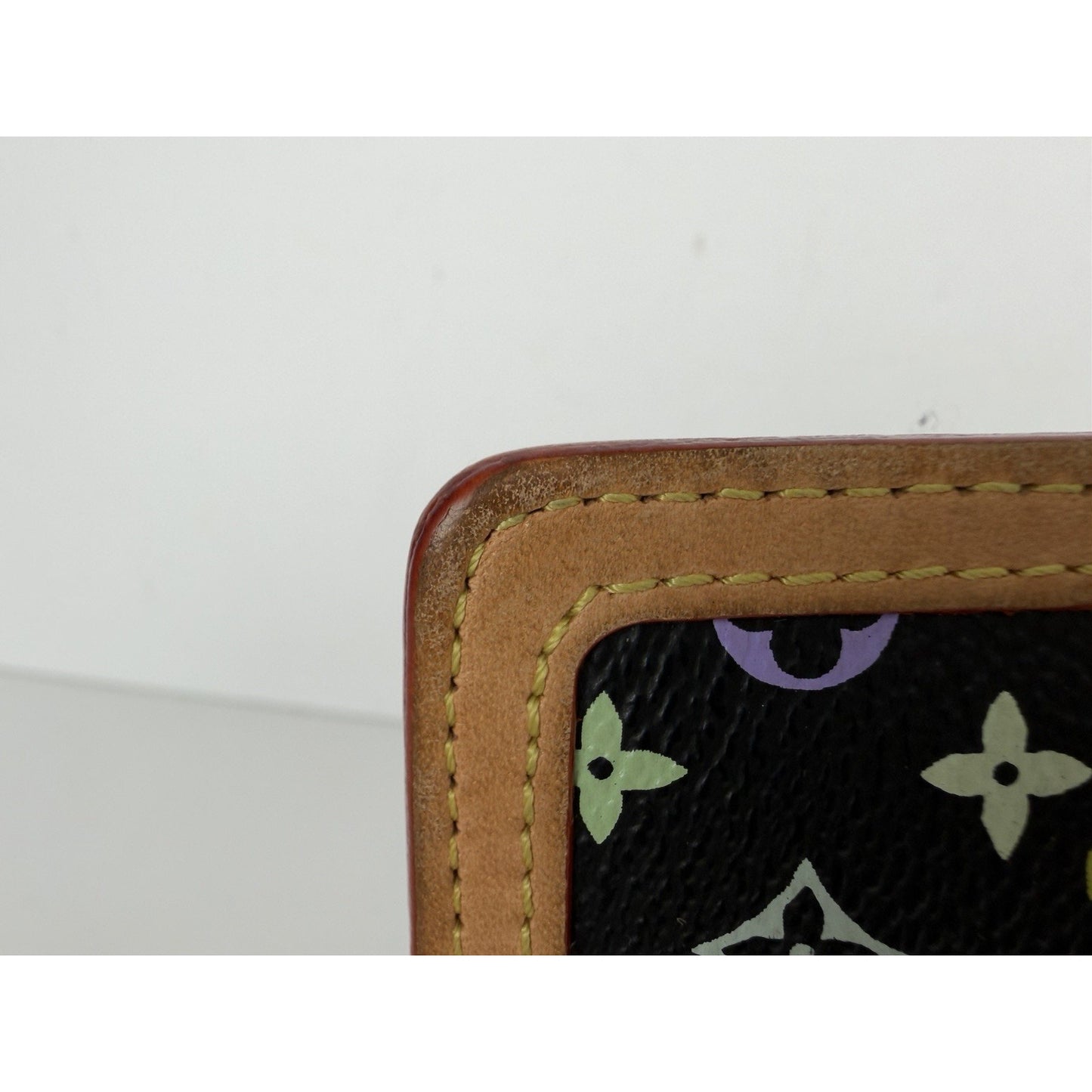 Louis Vuitton Monogram Multicolor French Purse Wallet in Black Canvas 2007