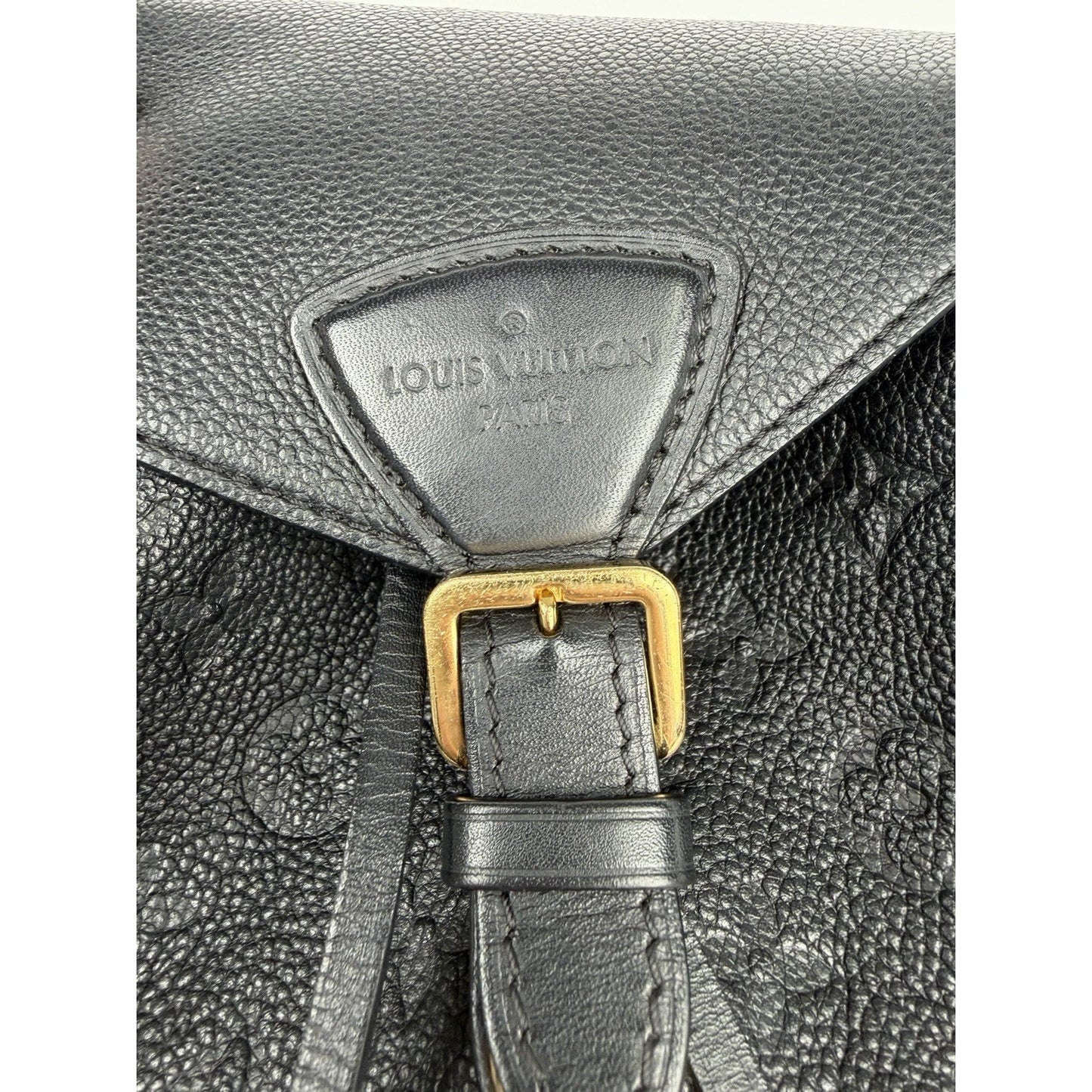 Louis Vuitton Montsouris PM Backpack Black Monogram Empreinte Leather NFC E-6