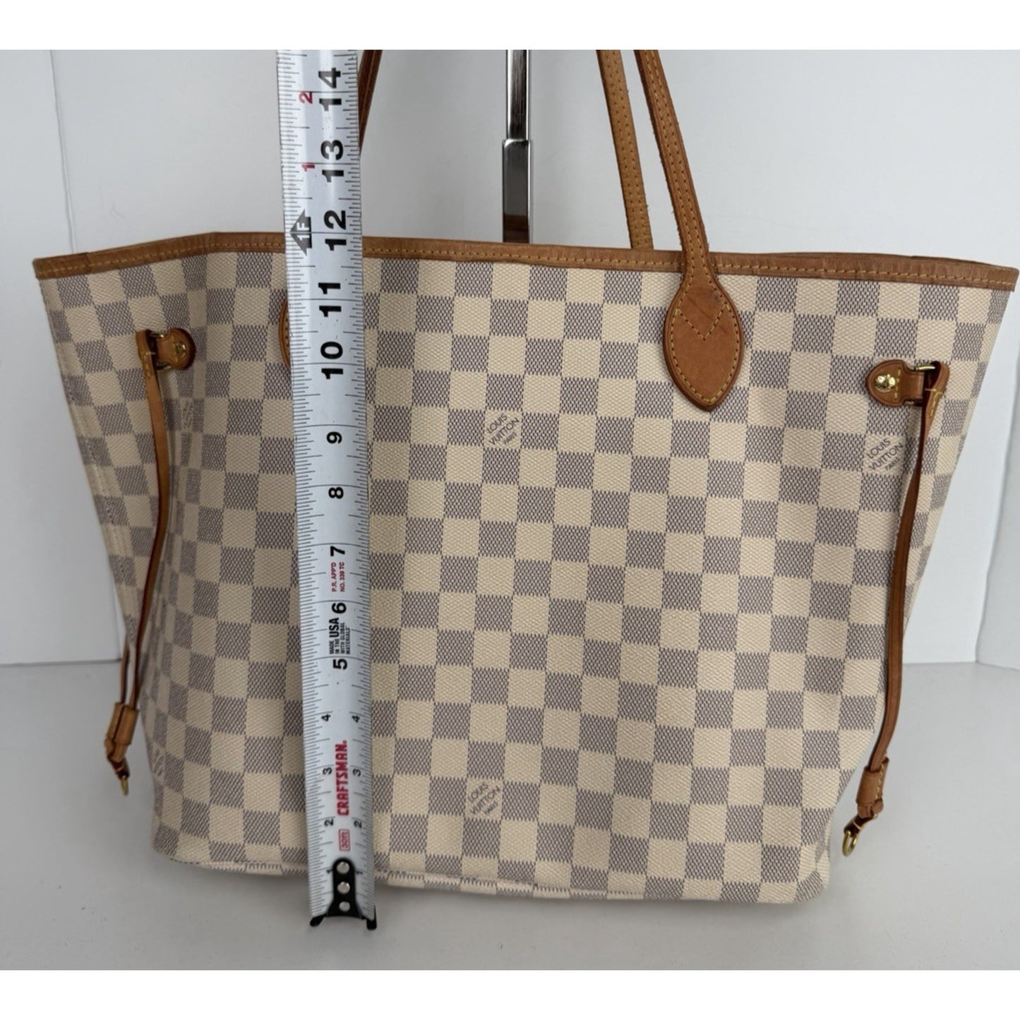 Louis Vuitton Neverfull MM Tote Bag in Damier Azur Coated Canvas NFC S