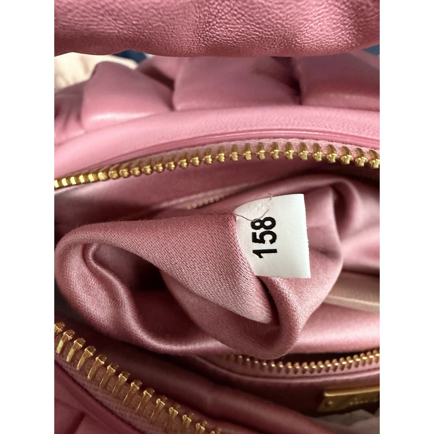 Miu Miu Nappa Knot Top Handle Shoulder Large Puffer Bag in Pink S-15