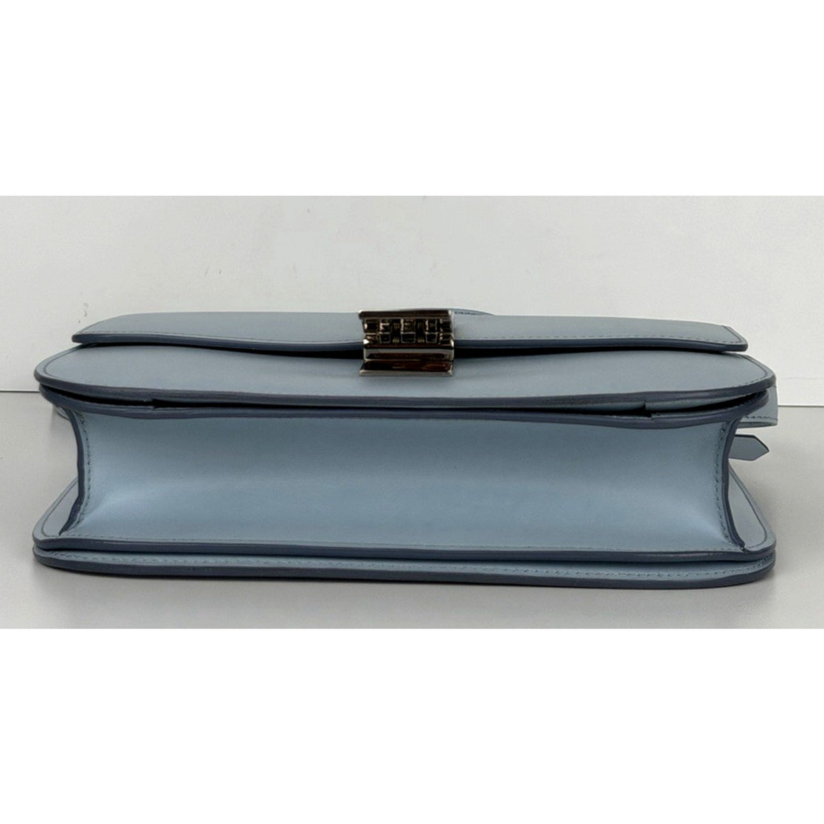 Celine Classic Box Bag Shoulder BagMedium in Light Blue Calfskin Leather C3