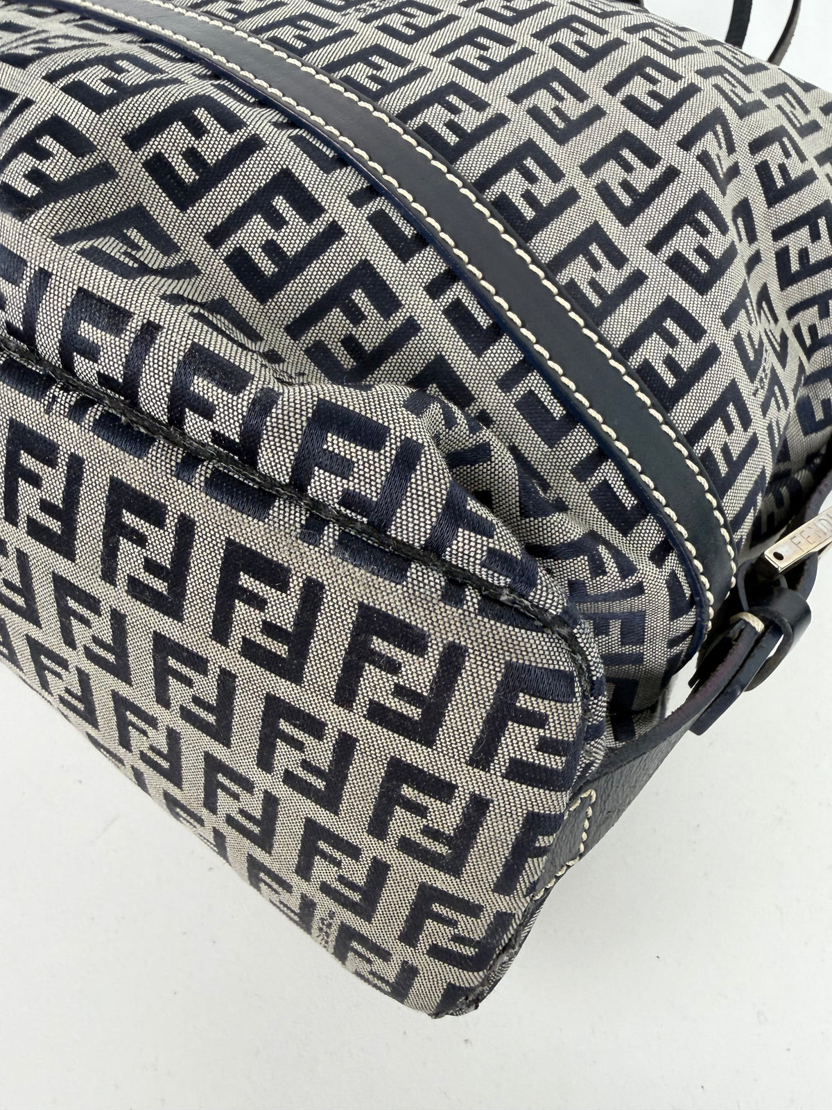 Fendi Zucchino Canvas Tote Bag in Blue FF Monogram