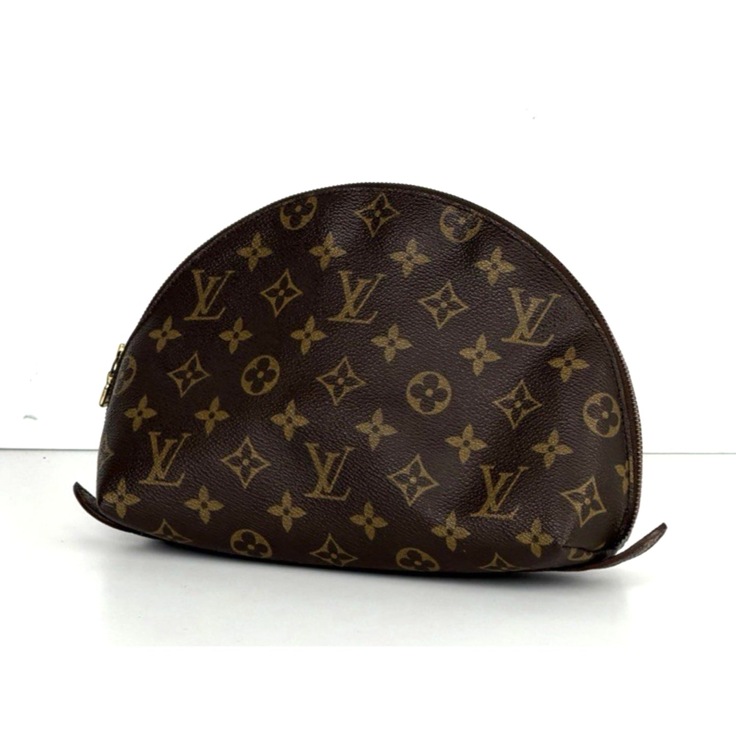 Louis Vuitton Monogram Trousse Demi Ronde Cosmetic Pouch Coated Canvas 2013 S10