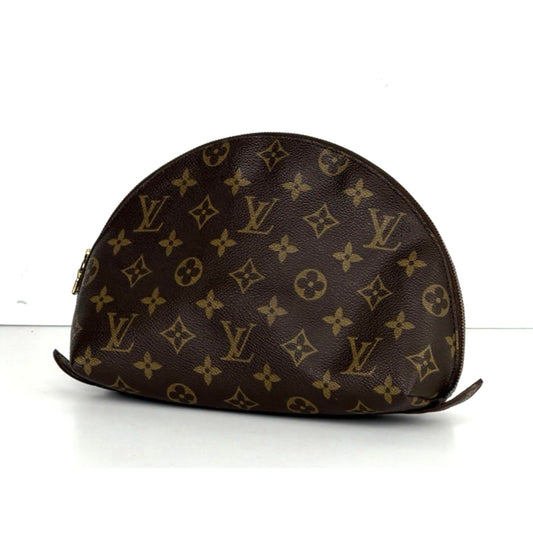 Louis Vuitton Monogram Trousse Demi Ronde Cosmetic Pouch Coated Canvas 2013 S10
