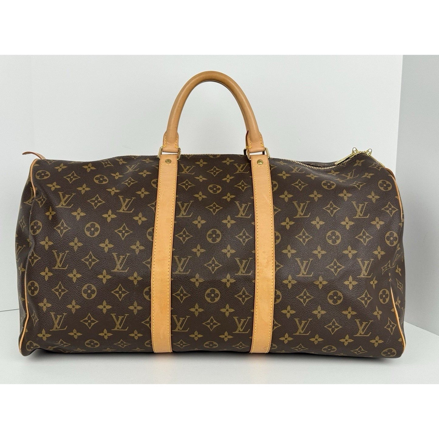 Louis Vuitton Keepall 50 Monogram Canvas Duffle Bag Brown