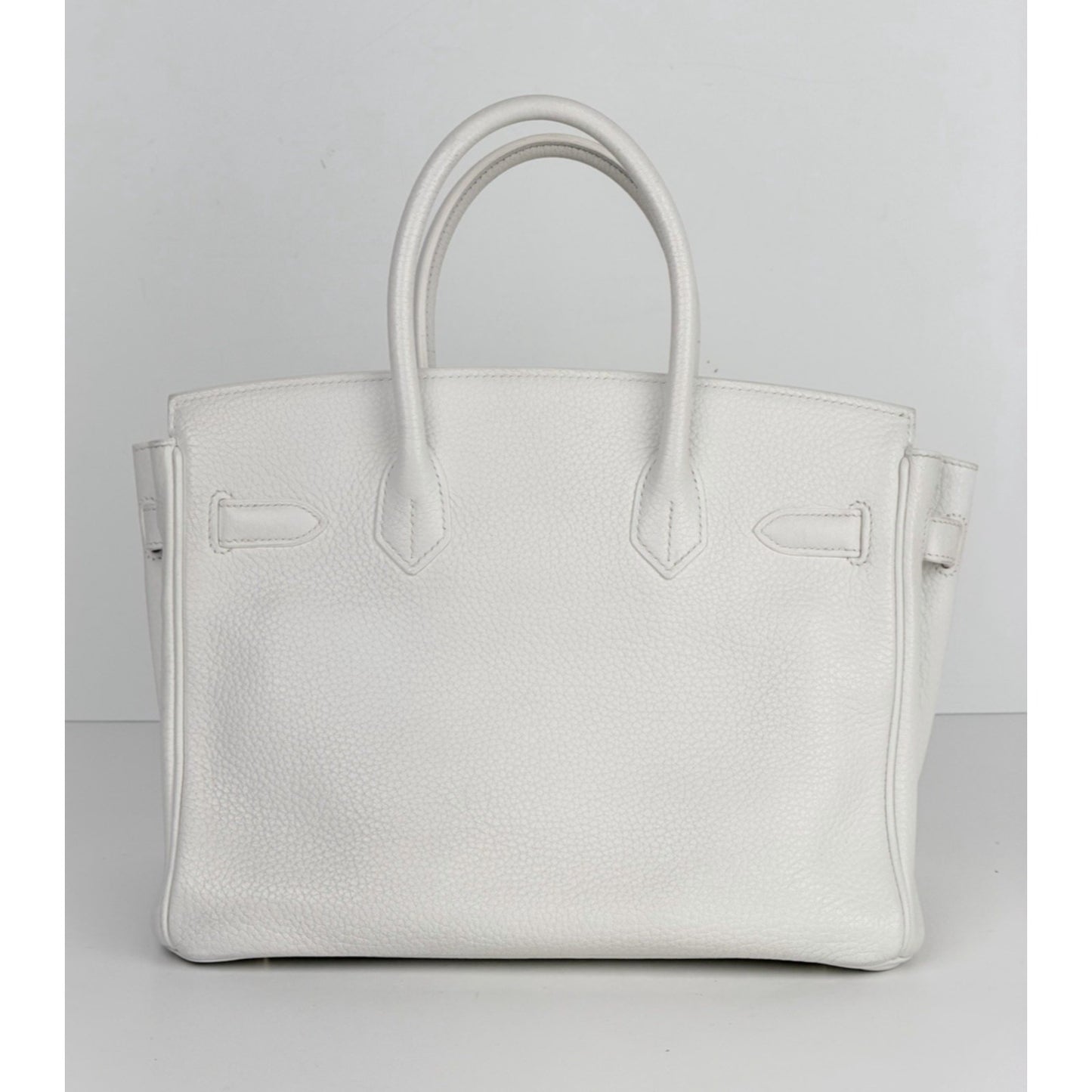 Hermes Birkin 30 Handbag in Off-White Clemence Leather 2015