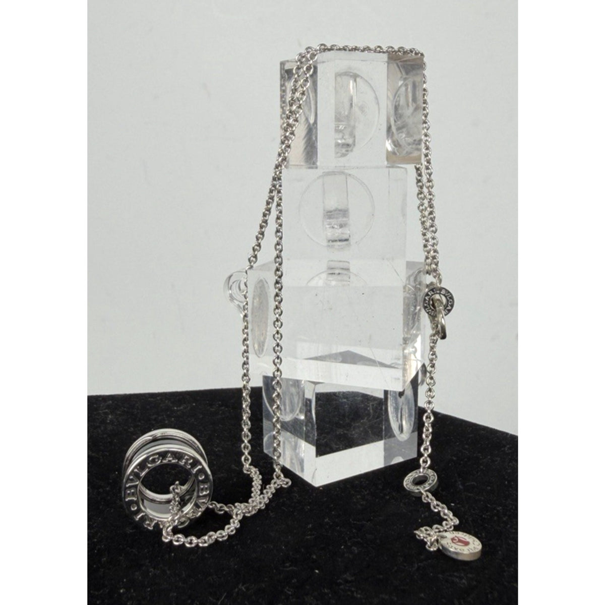 Bvlgari Save The Children Pendant Necklace in Silver and Black Ceramic