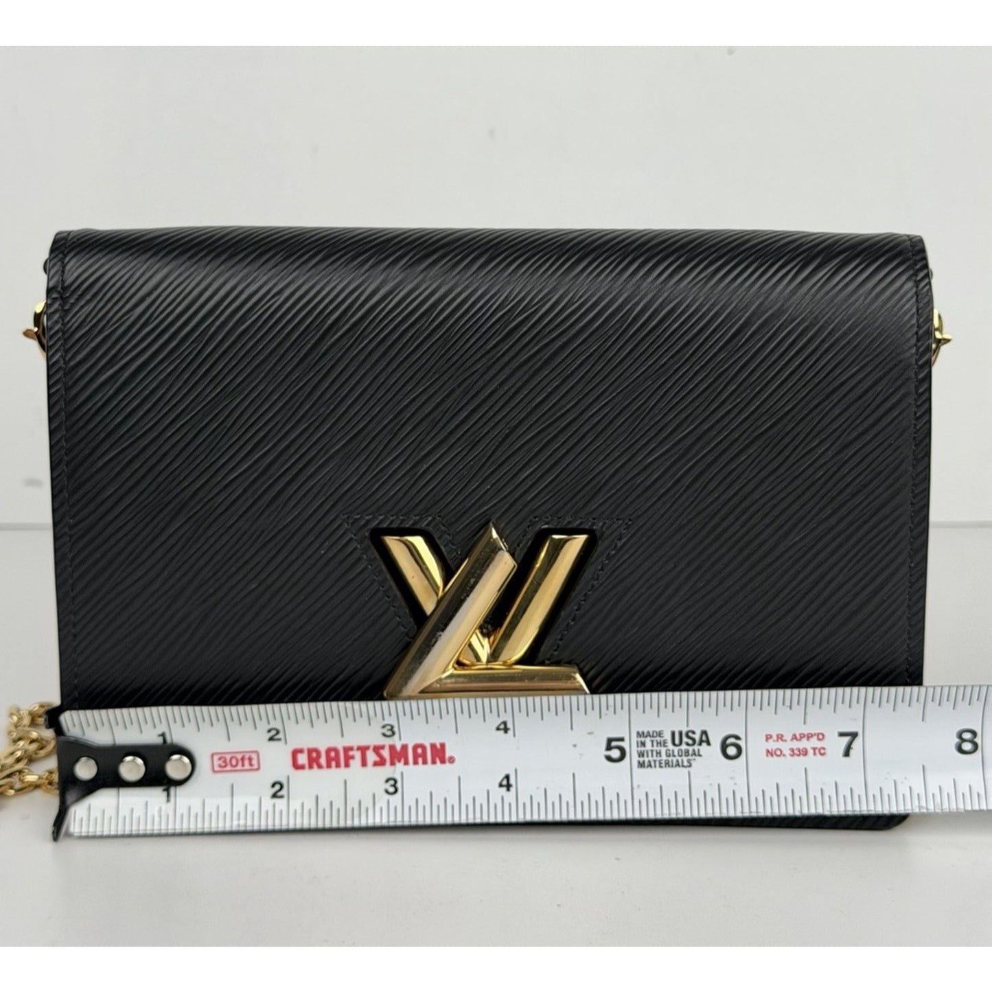Louis Vuitton Epi Twist Belt Chain Wallet in Black Textured Leather NFC S18