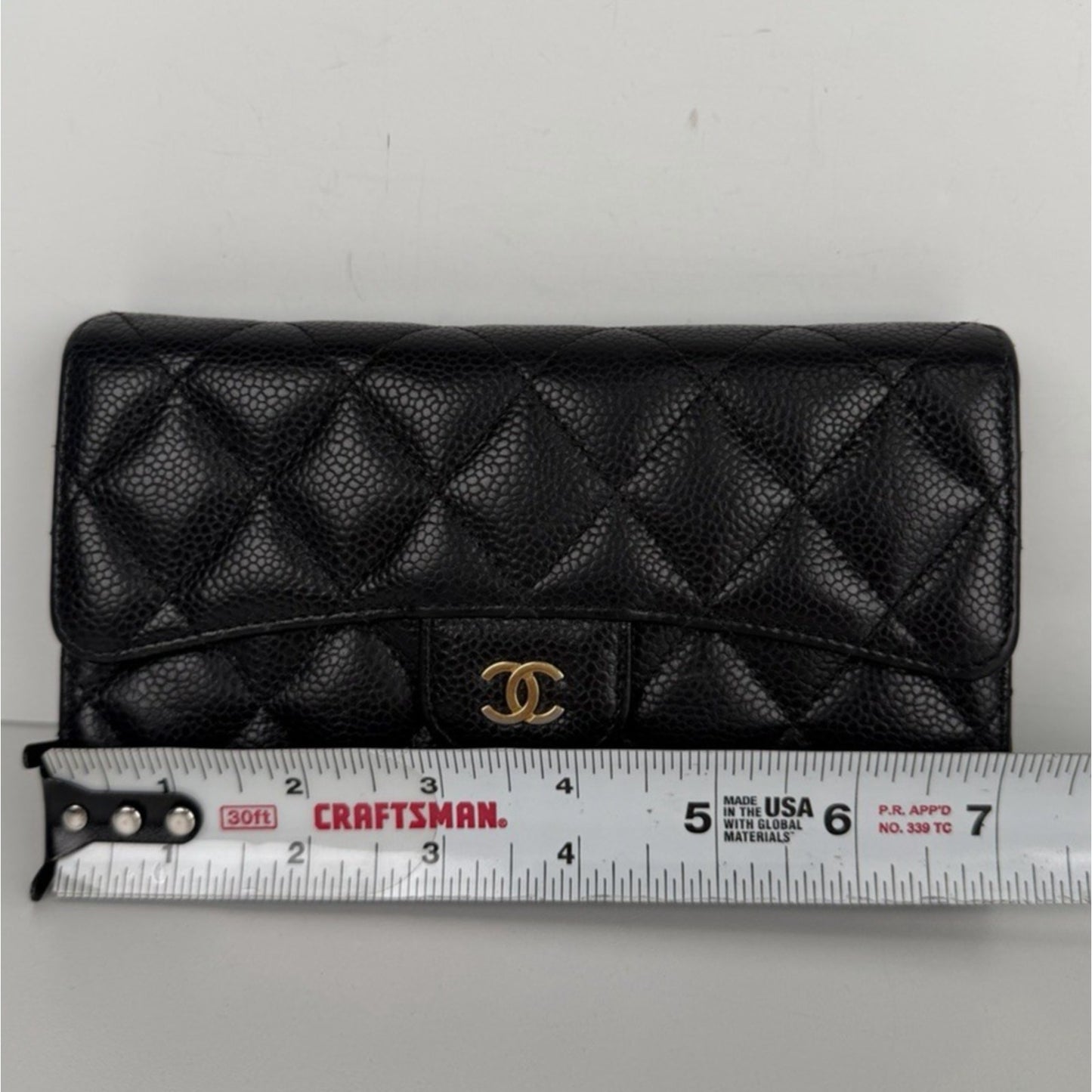 Chanel Caviar Quilted Flap Wallet in Black Caviar Leather 2017 K3
