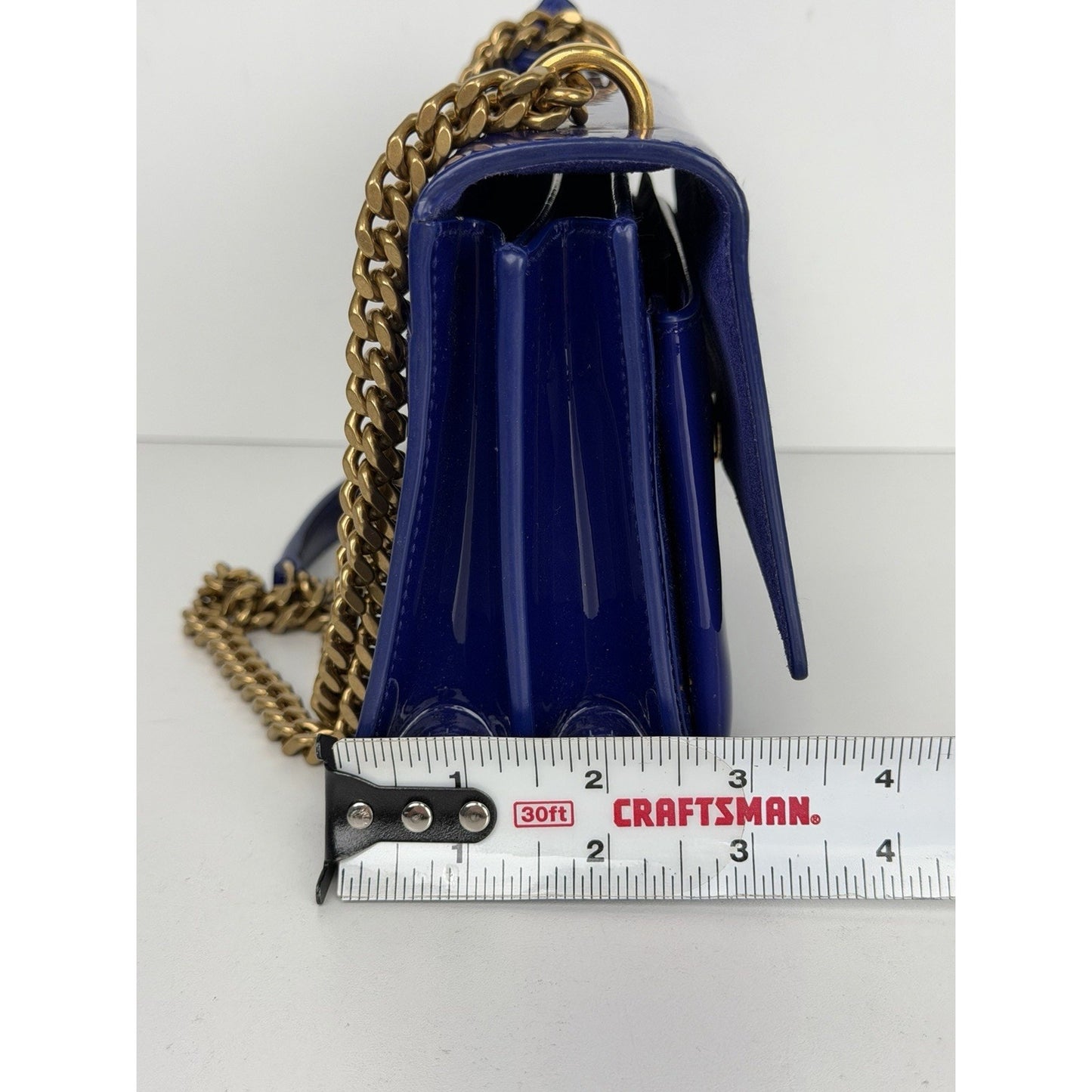 LAYAWAY Saint Laurent Patent Crossbody Small Monogram Sunset Bag in Royal Blue C3