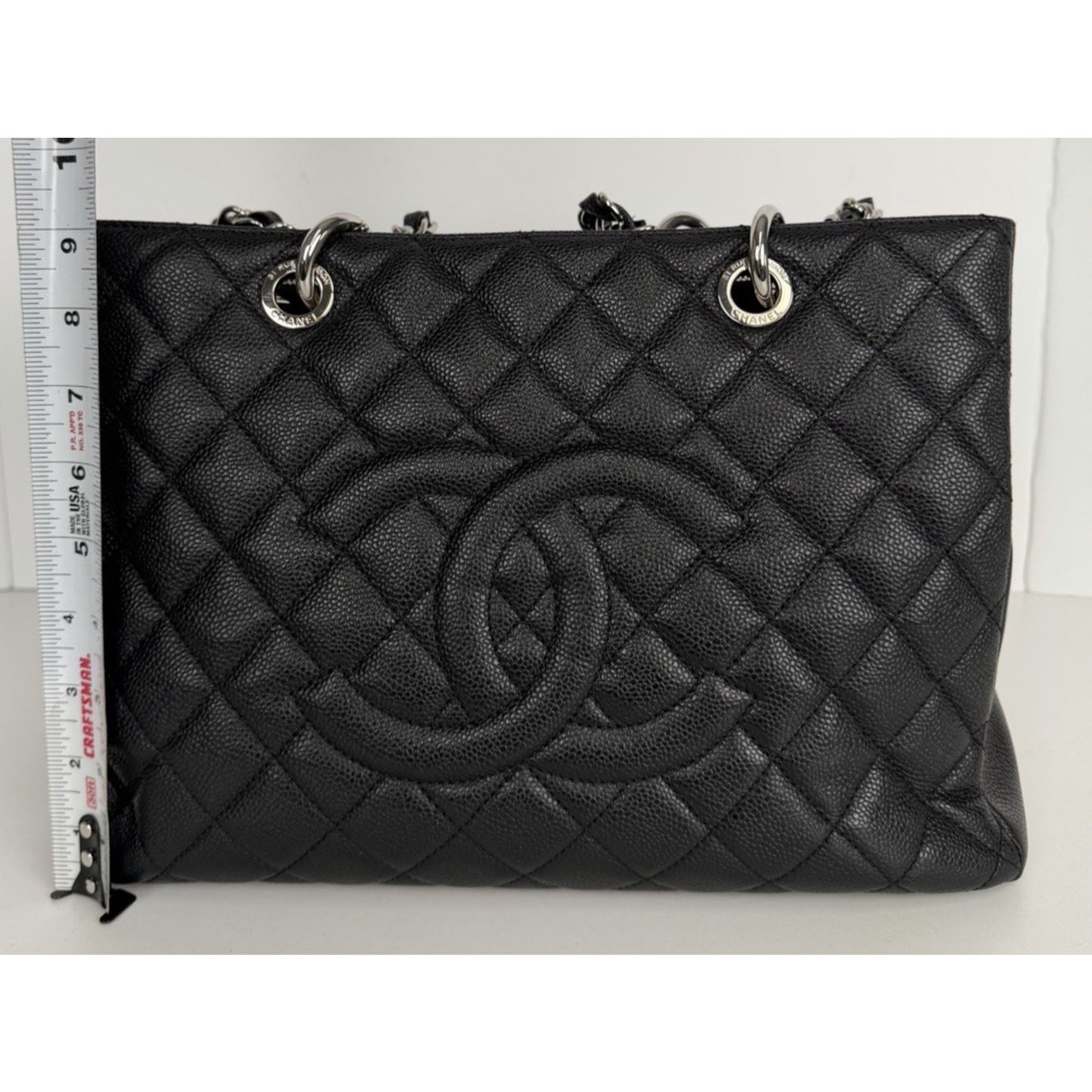 Chanel Grand Shopping Tote (GST) Bag in Black Caviar Leather C6