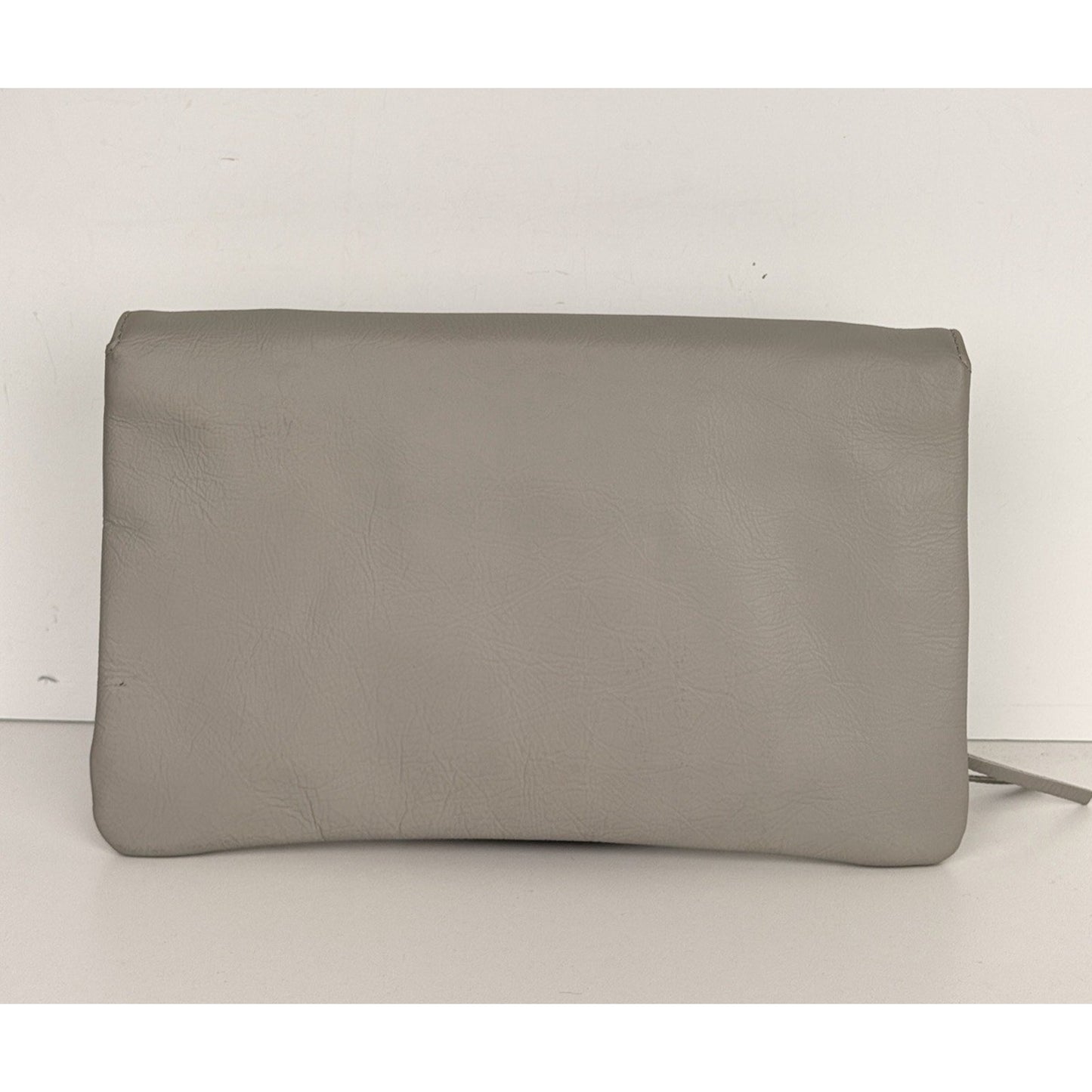 Balenciaga Chevre Motocross Classic Envelope Clutch Bag Light Gray Leather S19