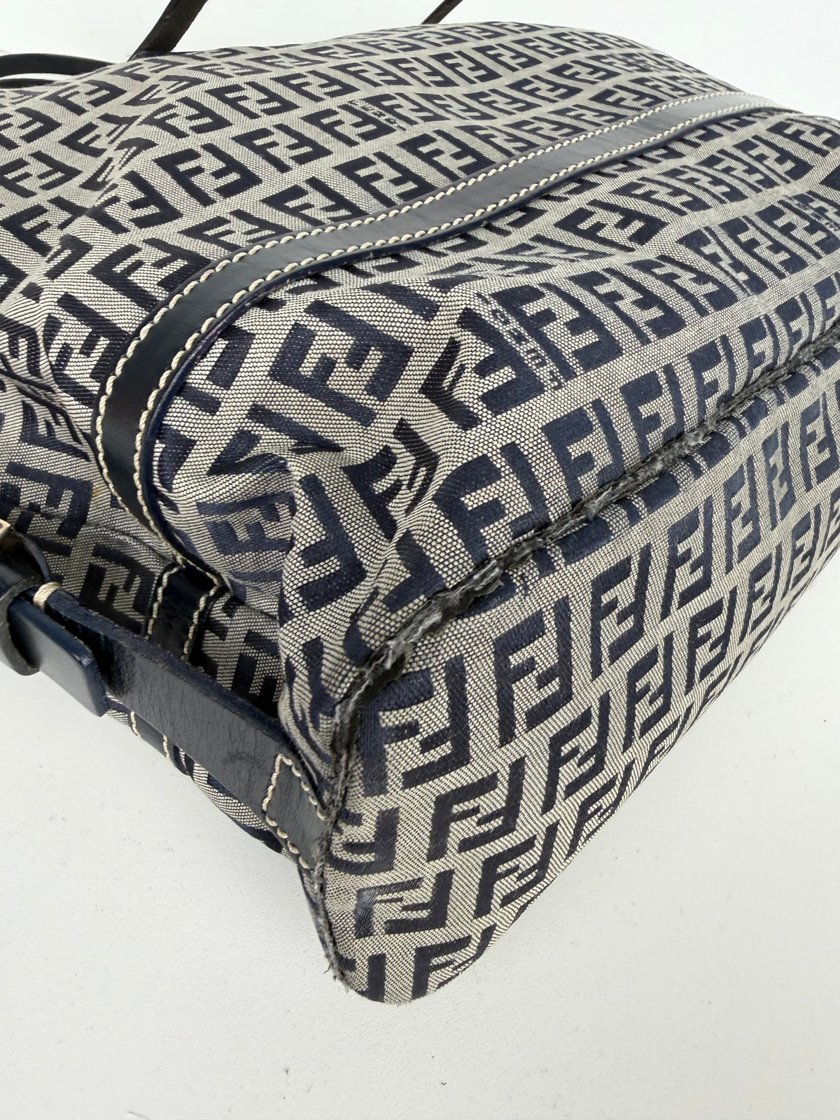 Fendi Zucchino Canvas Tote Bag in Blue FF Monogram