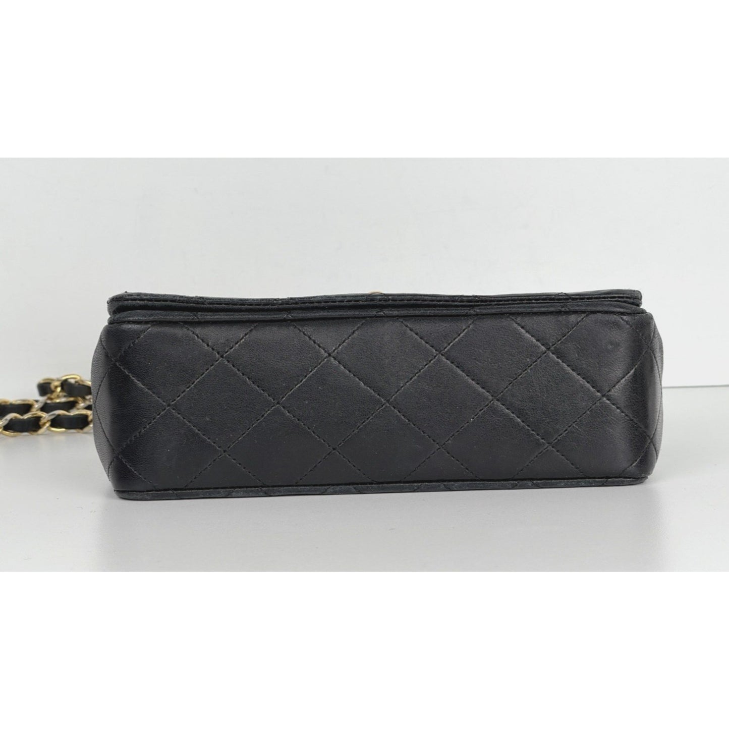 Chanel Mini Single Flap Bag Black Quilted Lambskin Leather 1989-1991 U2