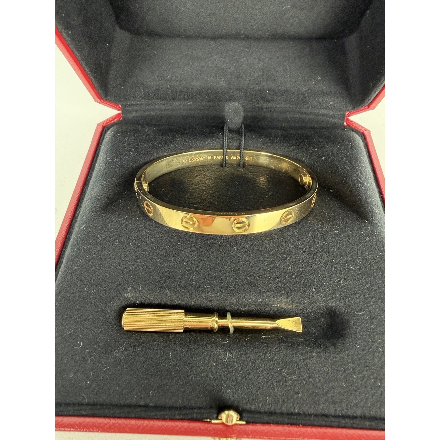 Cartier Love Bracelet Classic Model in 18k Yellow Gold Size 16